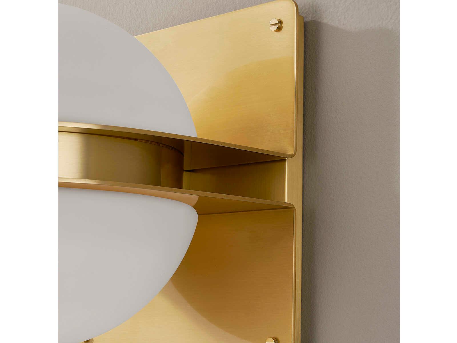 Hudson Valley Rudolf 1-Light Aged Brass White Glass LED Wall Sconce