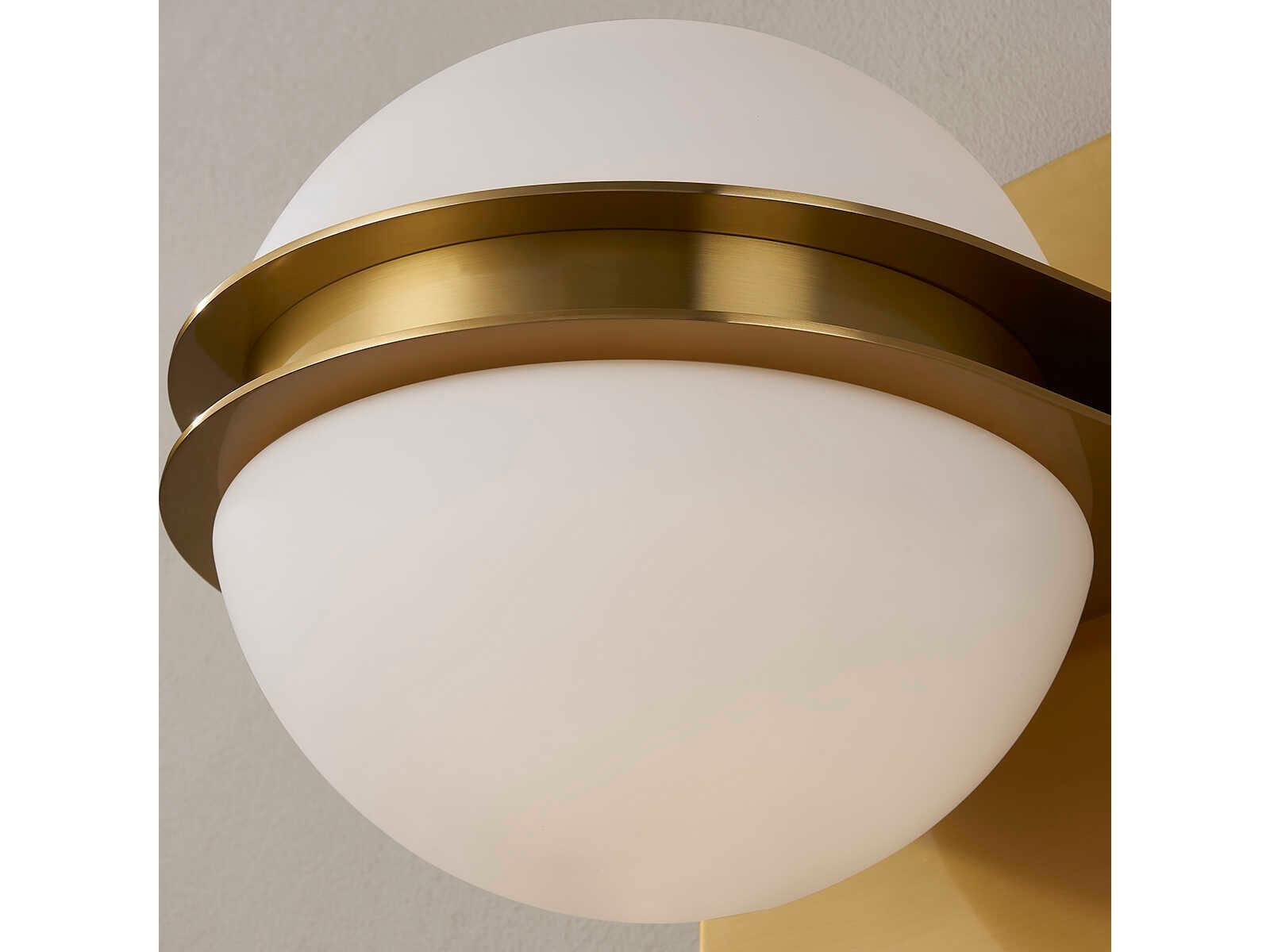 Hudson Valley Rudolf 1-Light Aged Brass White Glass LED Wall Sconce