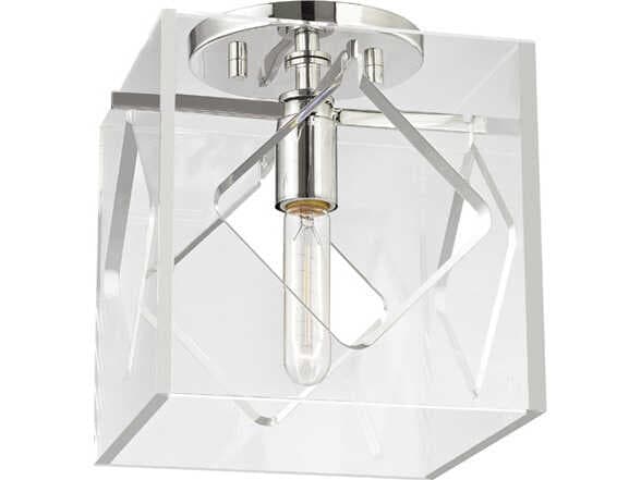 Hudson Valley Travis 1-Light Polished Nickel Clear Geometric Flush Mount