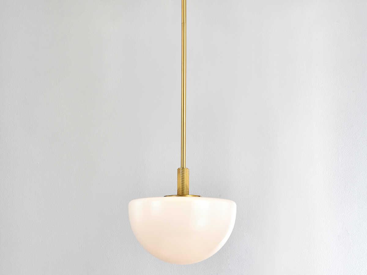 Hudson Valley Lethbridge 1-Light Aged Brass Bowl Mini Pendant