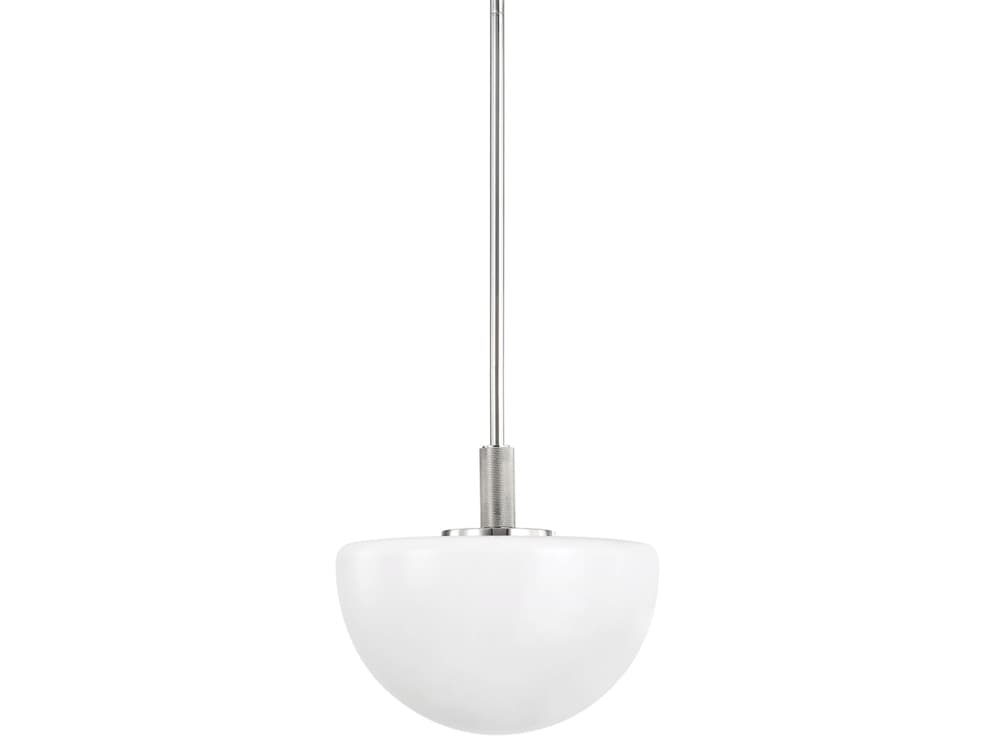 Hudson Valley Lethbridge 1-Light Polished Nickel White Glass Bowl Mini Pendant
