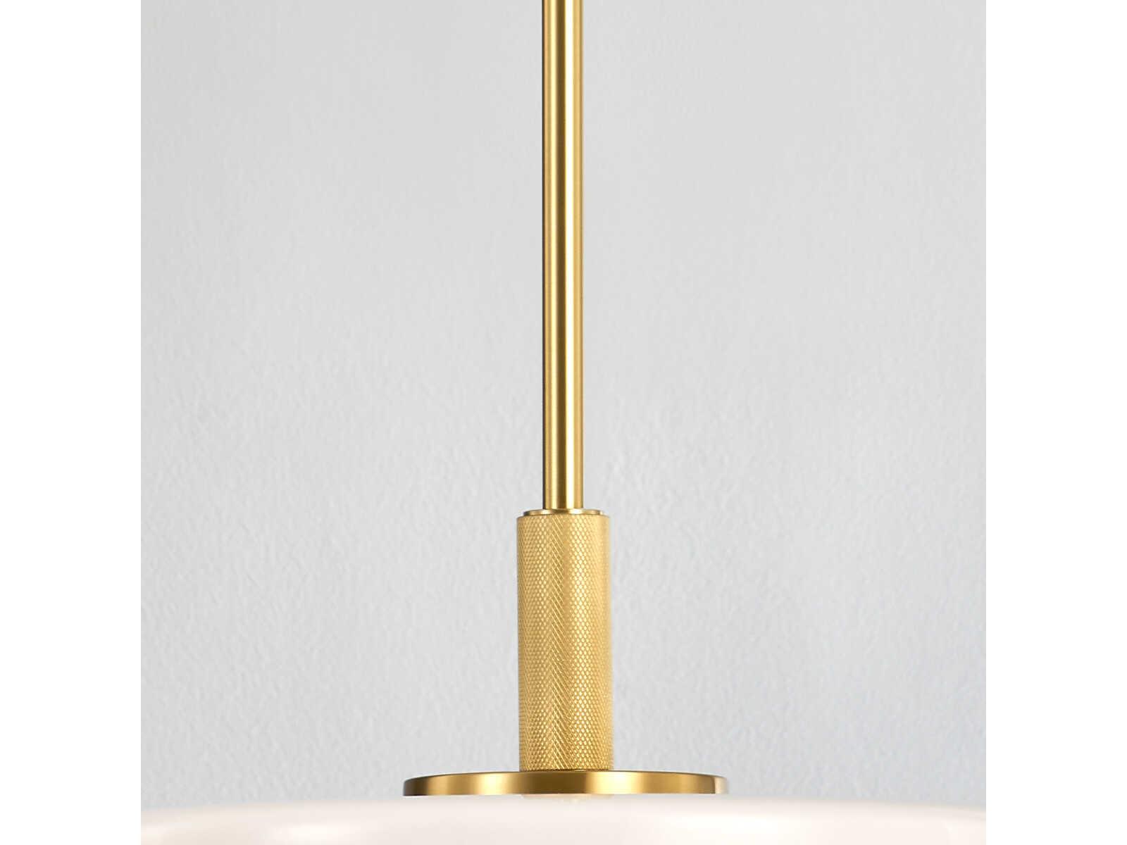 Hudson Valley Lethbridge 1-Light Aged Brass White Bowl Pendant