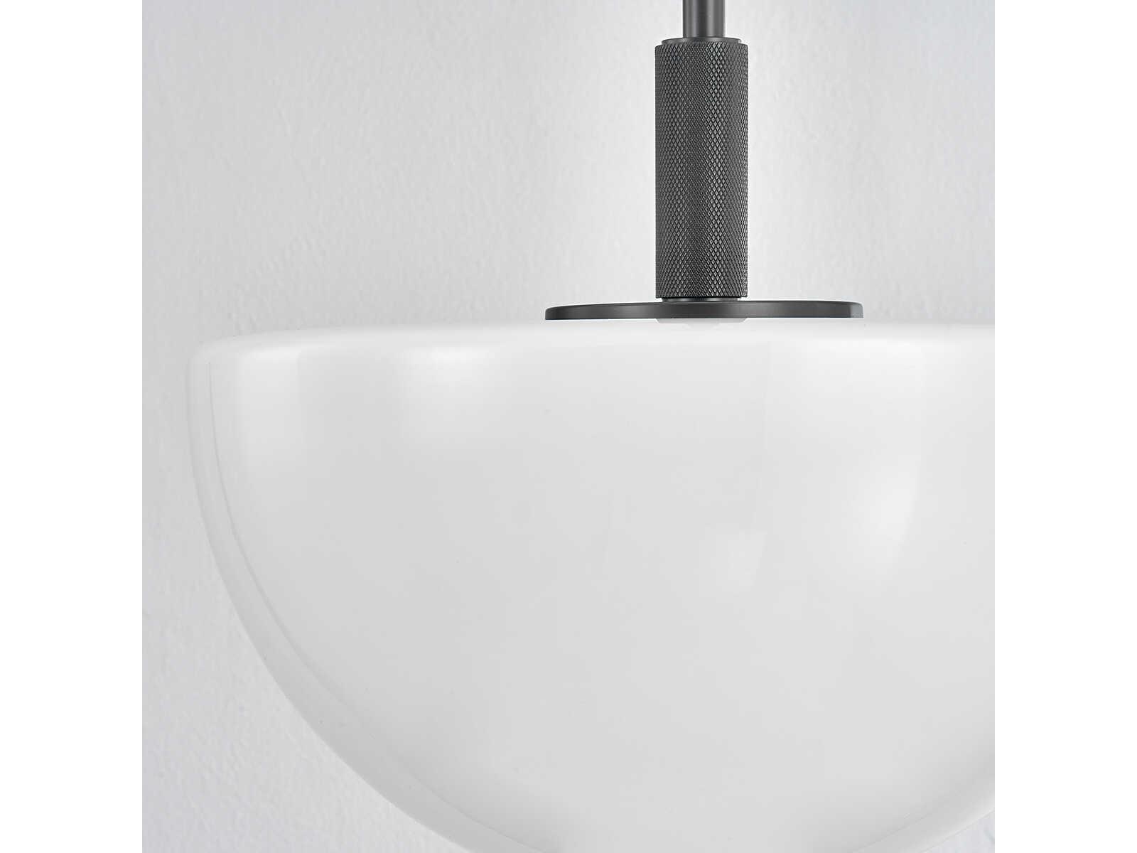 Hudson Valley Lethbridge 1-Light Old Bronze White Glass Bowl Pendant