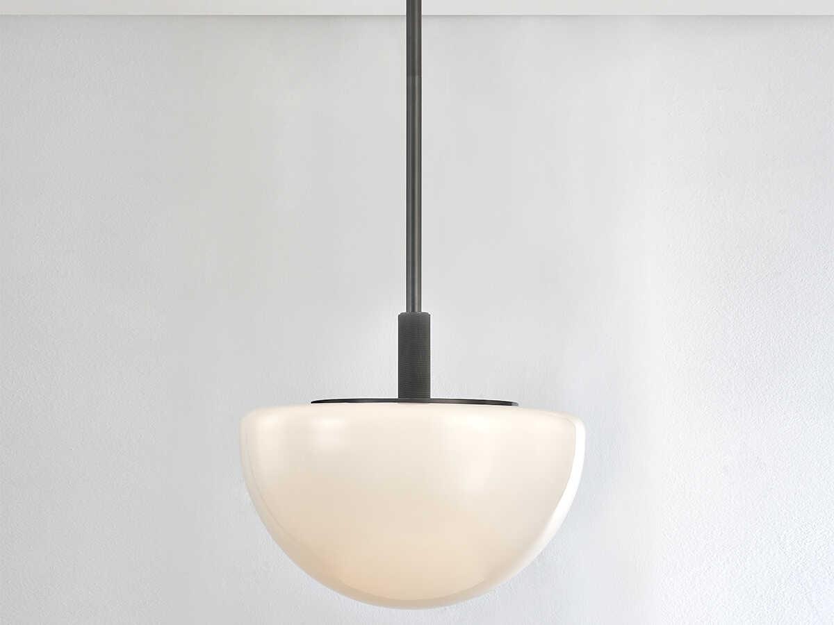 Hudson Valley Lethbridge 1-Light Old Bronze White Glass Bowl Pendant