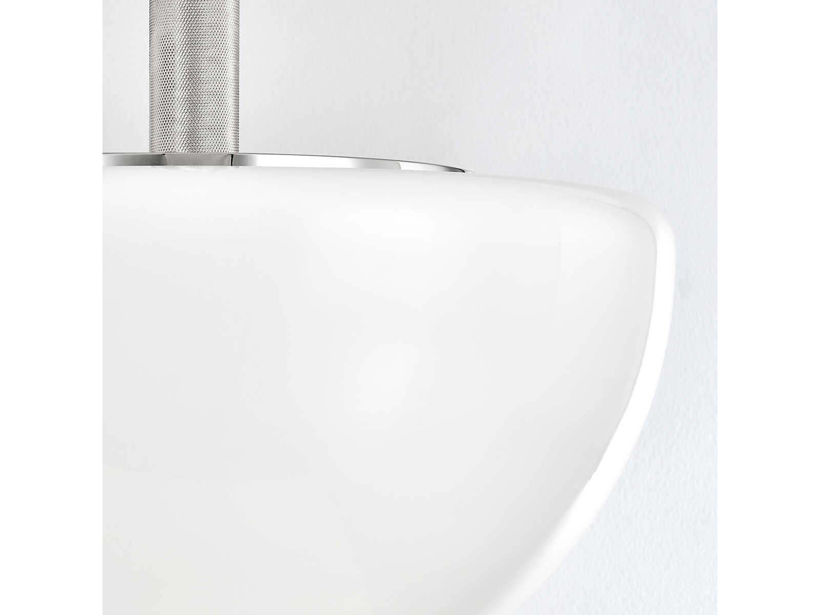 Hudson Valley Lethbridge 1-Light Polished Nickel White Glass Bowl Pendant