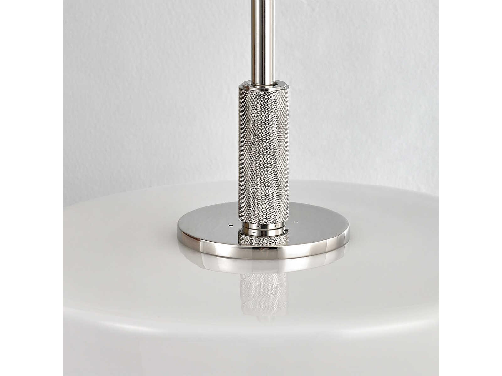 Hudson Valley Lethbridge 1-Light Polished Nickel White Glass Bowl Pendant