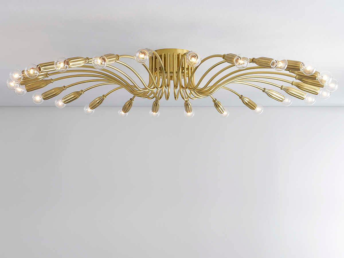 Hudson Valley Barney 24-Light Aged Brass Semi Flush Mount