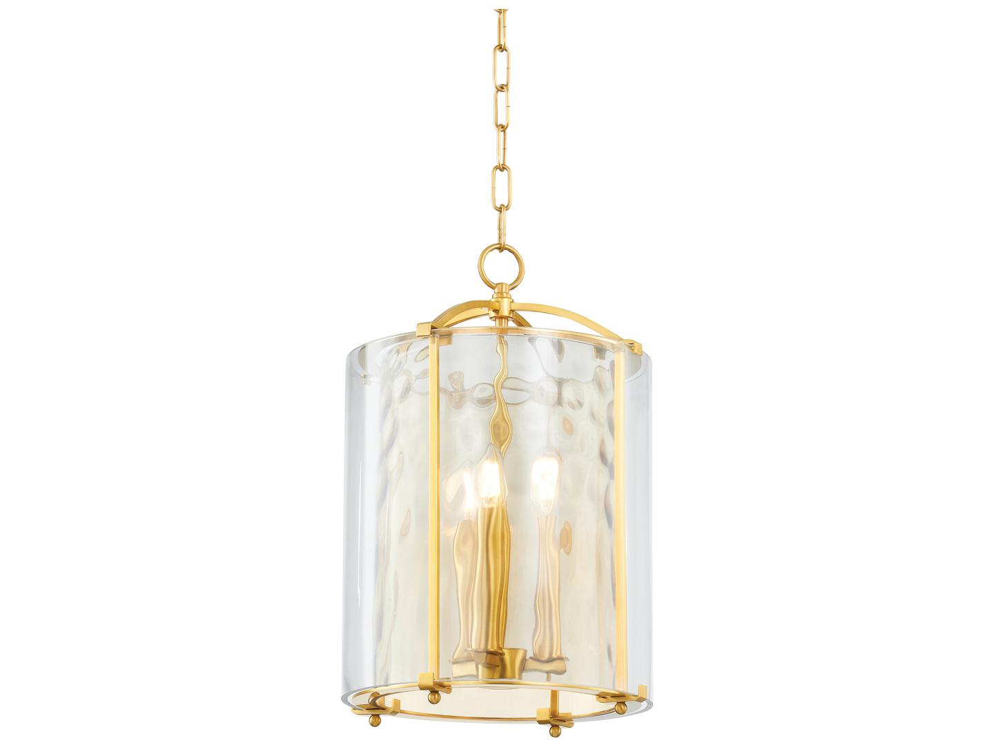 Hudson Valley Ramsey 3-Light Aged Brass Cylinder Mini Pendant