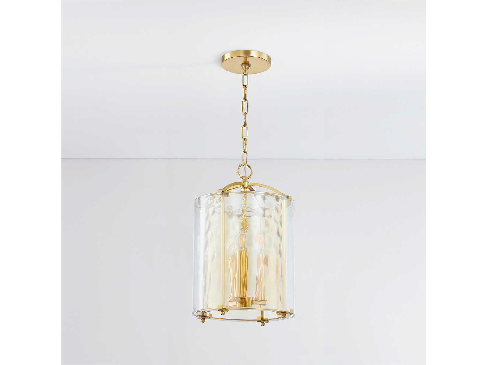 Hudson Valley Ramsey 3-Light Aged Brass Cylinder Mini Pendant