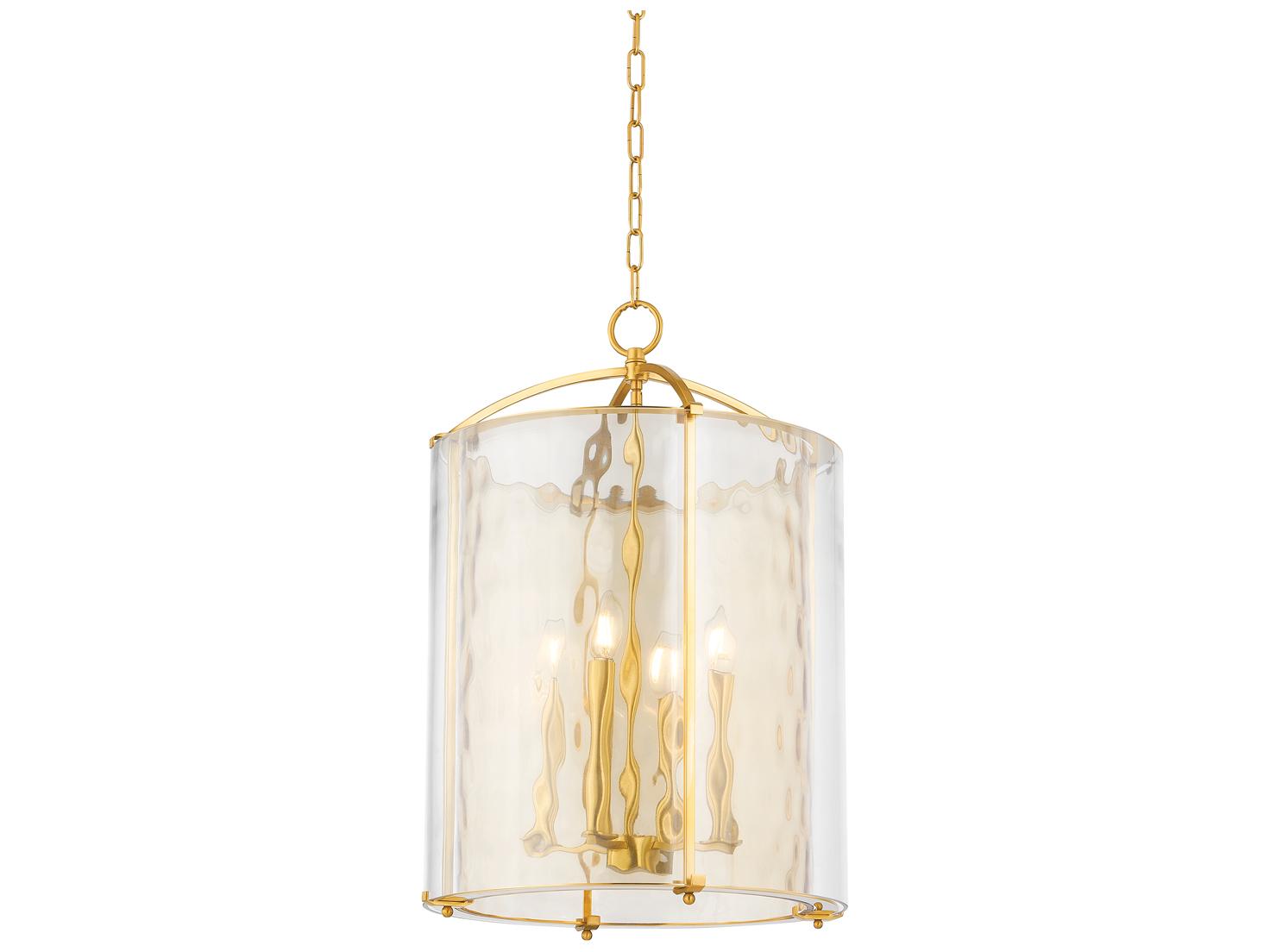 Hudson Valley Ramsey 4-Light Aged Brass Cylinder Pendant