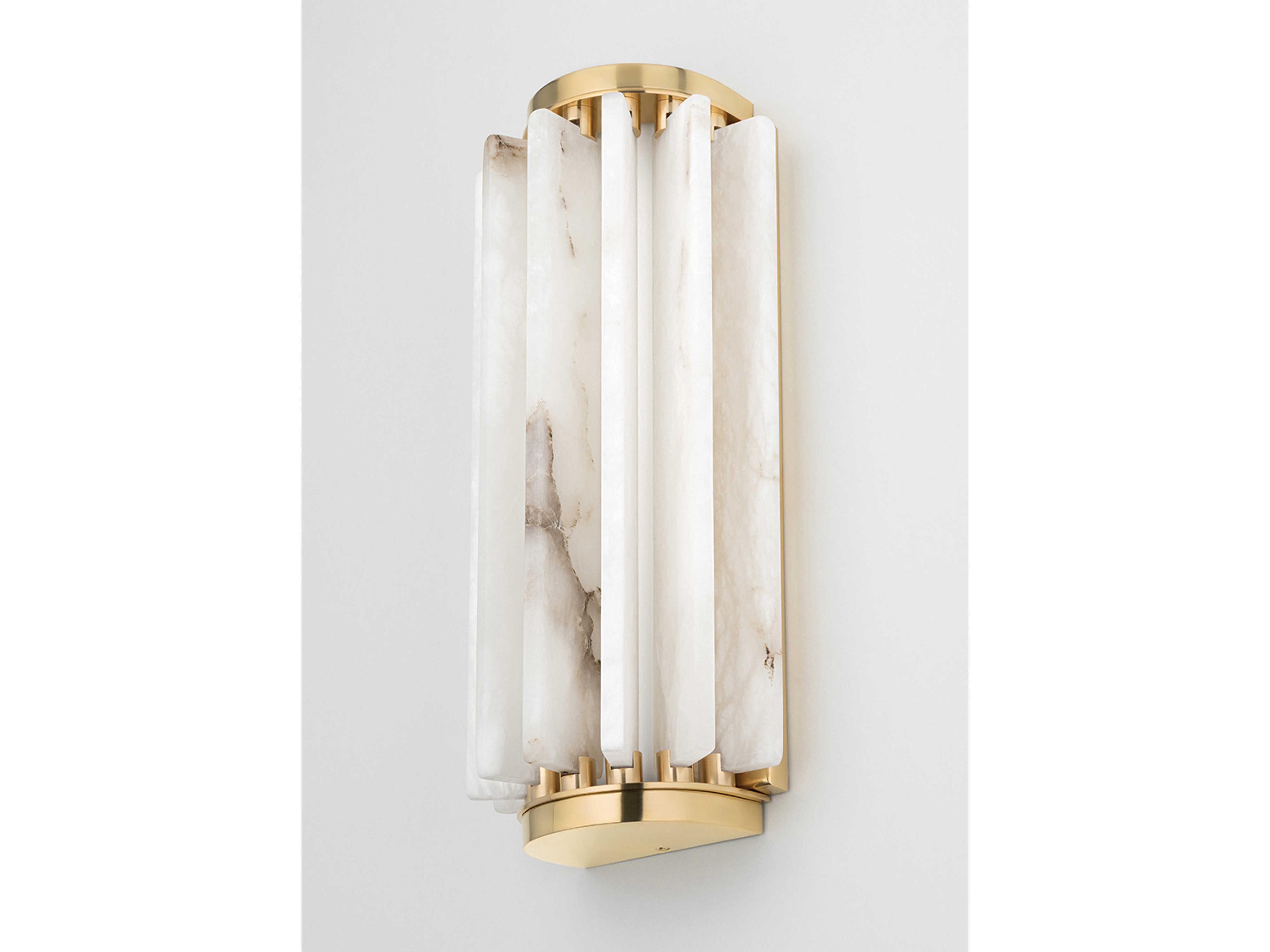 Hudson Valley Hillside 1-Light Aged Brass Glass LED Wall Sconce
