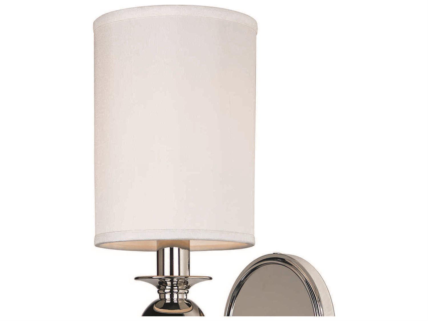 Hudson Valley Gordon 1-Light Polished Nickel White Crystal Wall Sconce