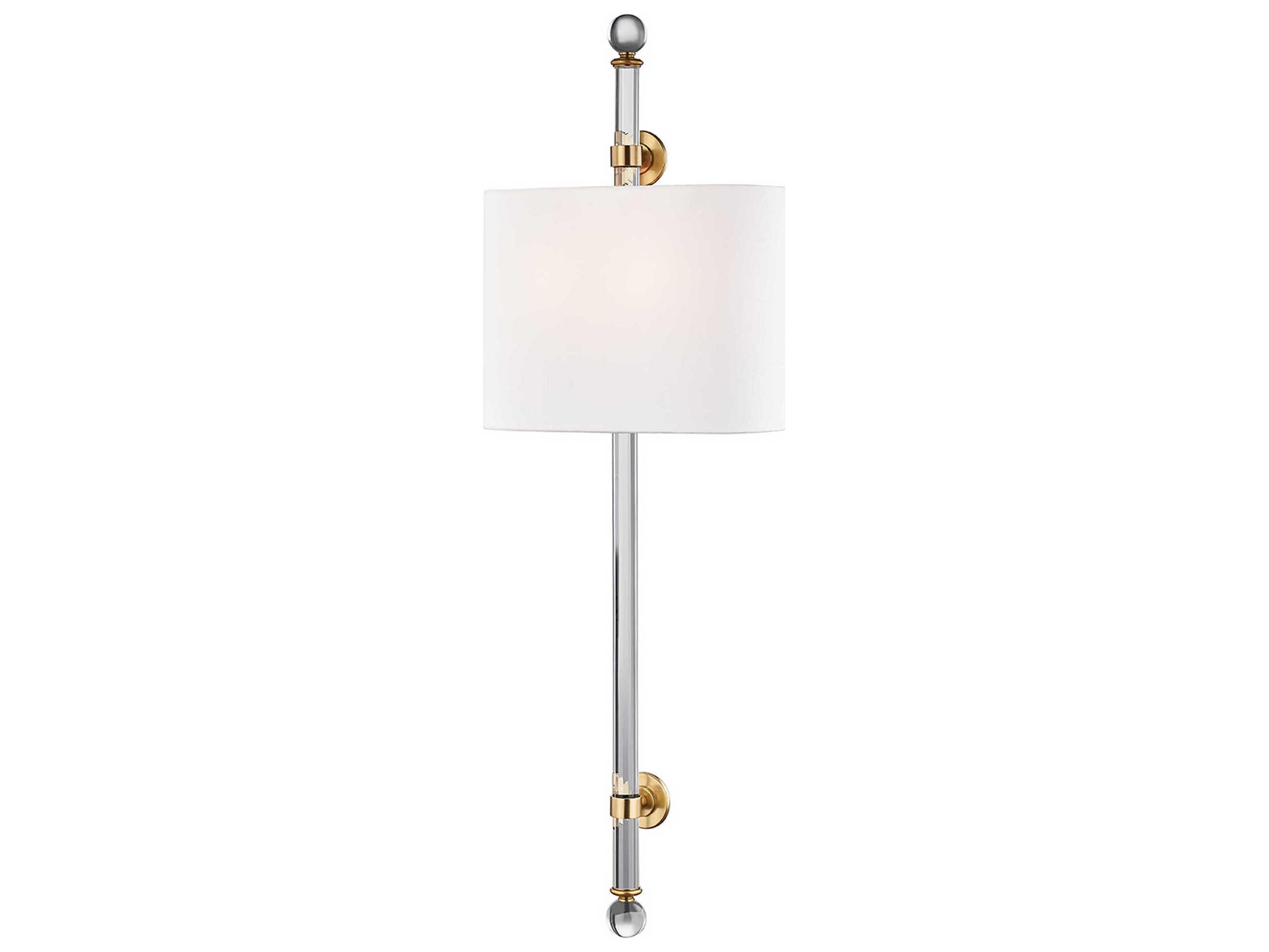 Hudson Valley Wertham 2-Light Aged Brass Crystal Wall Sconce