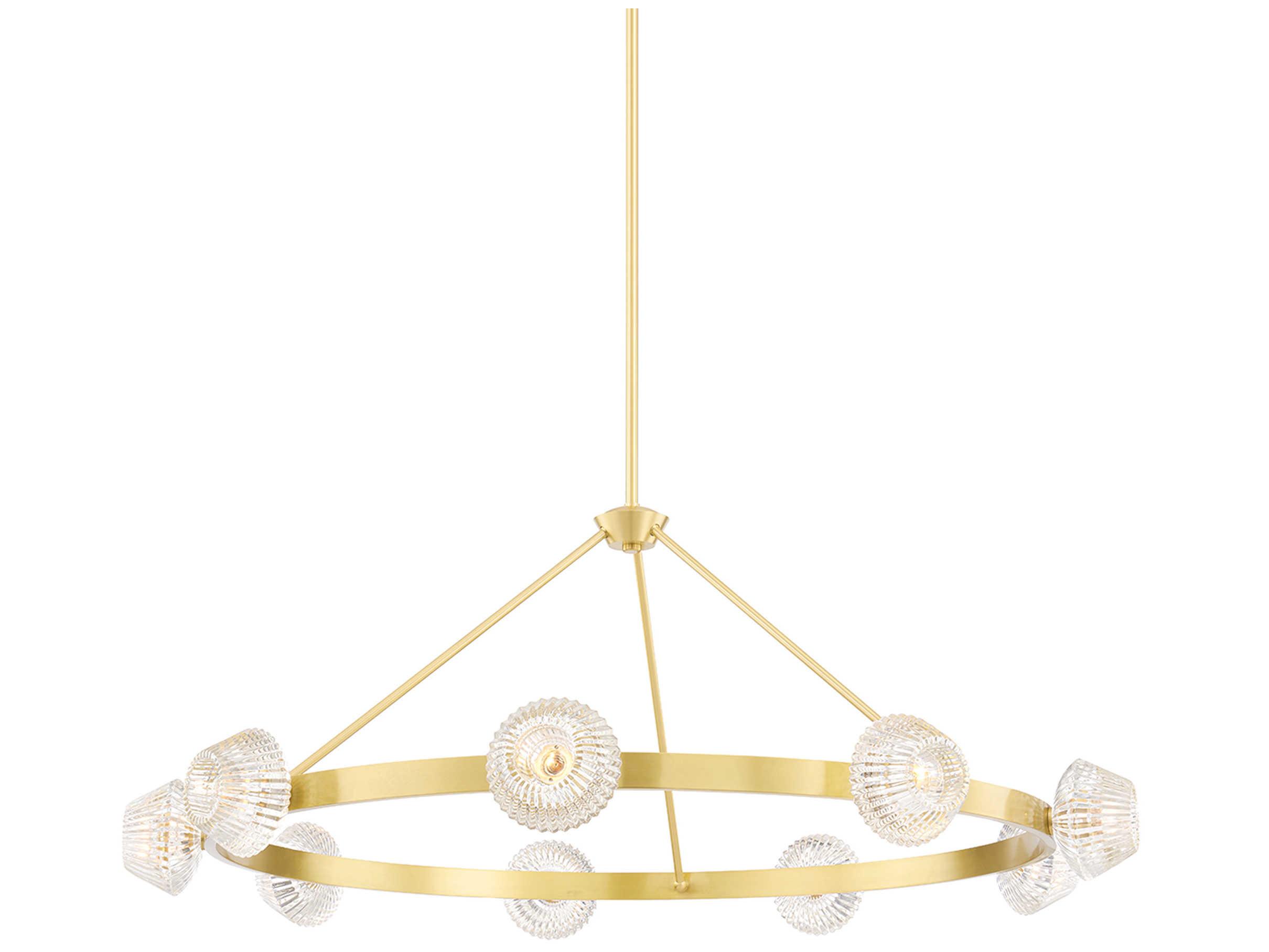 Hudson Valley Barclay 9-Light Aged Brass Clear Glass Chandelier