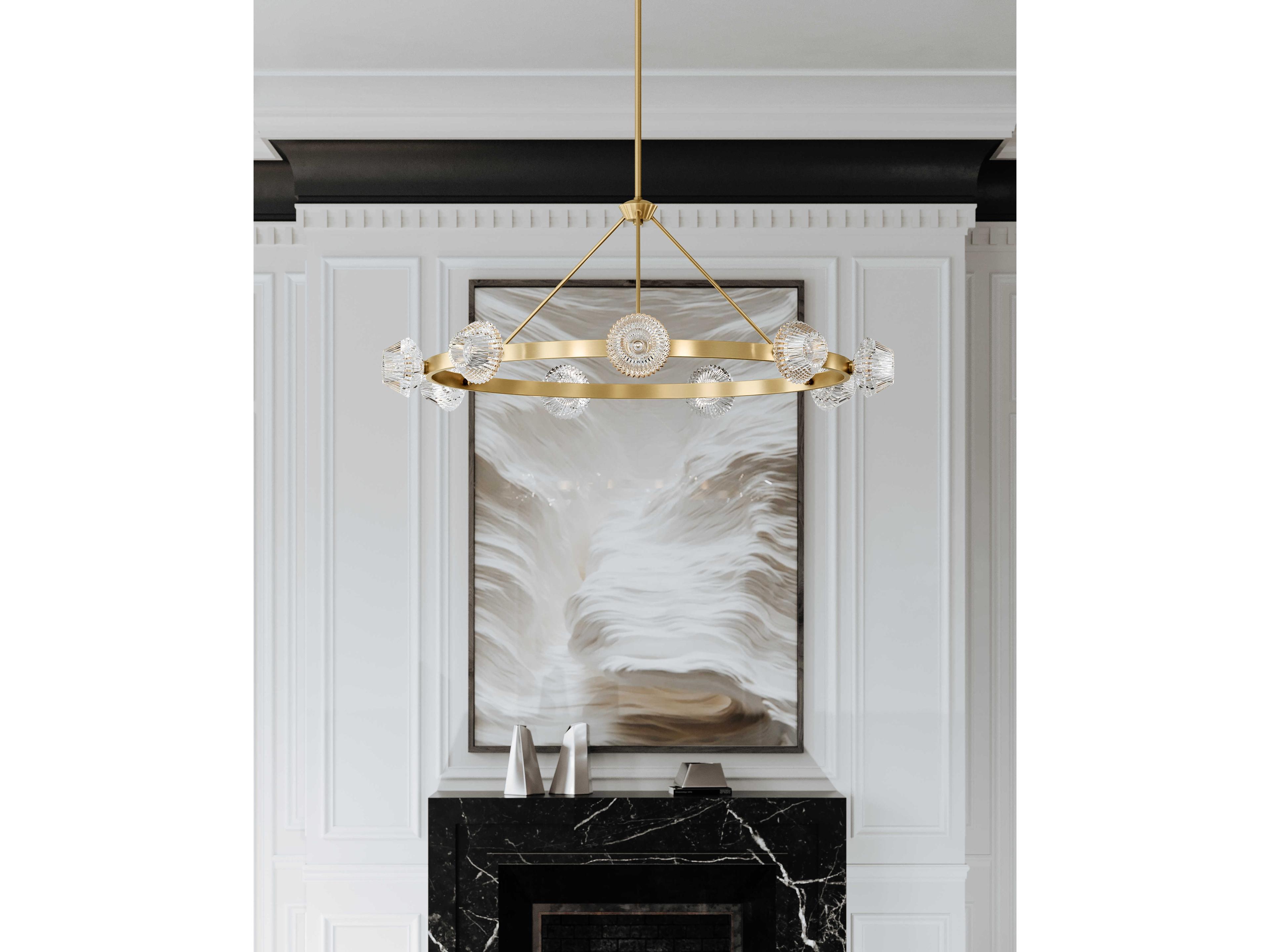 Hudson Valley Barclay 9-Light Aged Brass Clear Glass Chandelier