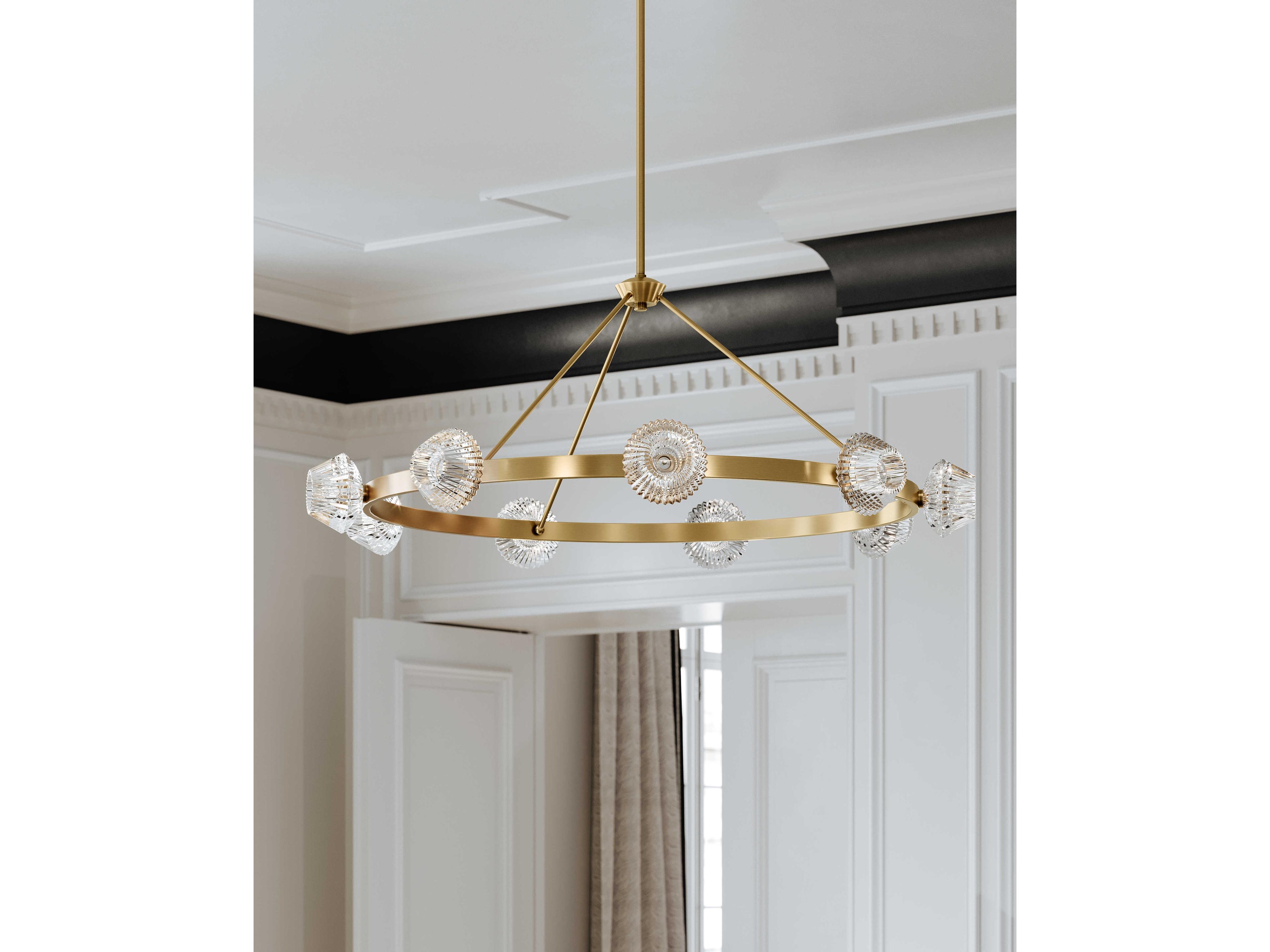 Hudson Valley Barclay 9-Light Aged Brass Clear Glass Chandelier