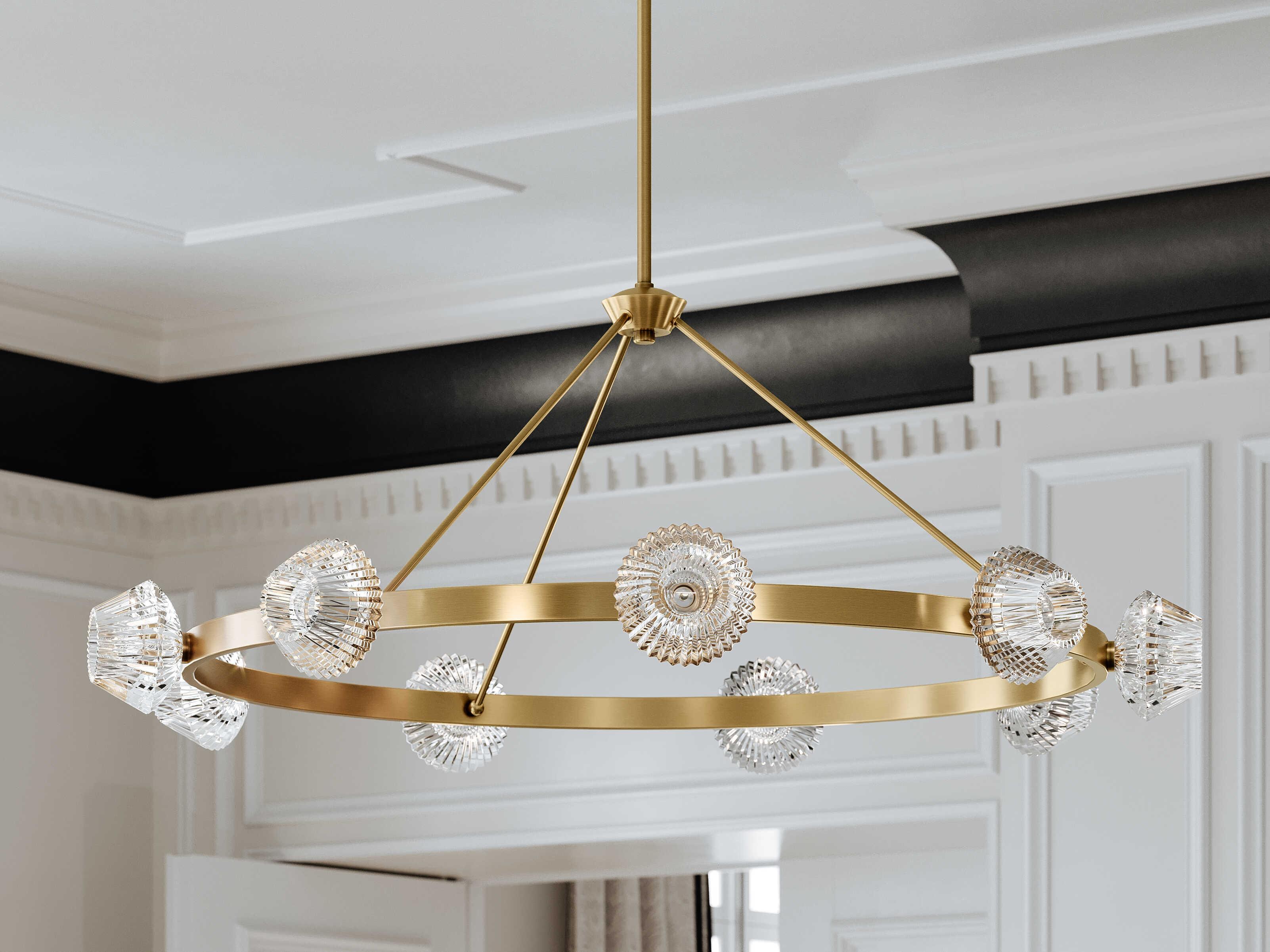 Hudson Valley Barclay 9-Light Aged Brass Clear Glass Chandelier