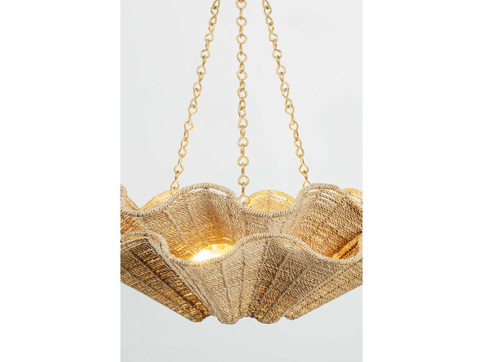 Hudson Valley Hayworth 6-Light Vintage Gold Leaf Brown Chandelier