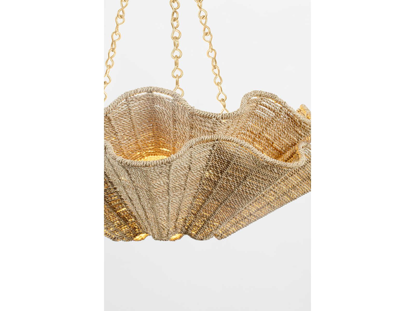 Hudson Valley Hayworth 6-Light Vintage Gold Leaf Brown Chandelier