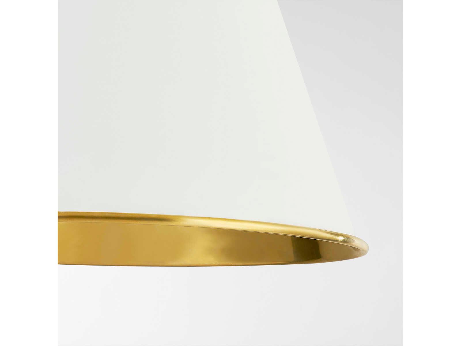 Hudson Valley Burnbay 1-Light Aged Brass White Bell Pendant