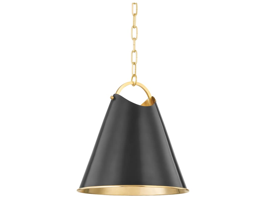 Hudson Valley Burnbay 1-Light Aged Old Bronze Brass Bell Pendant