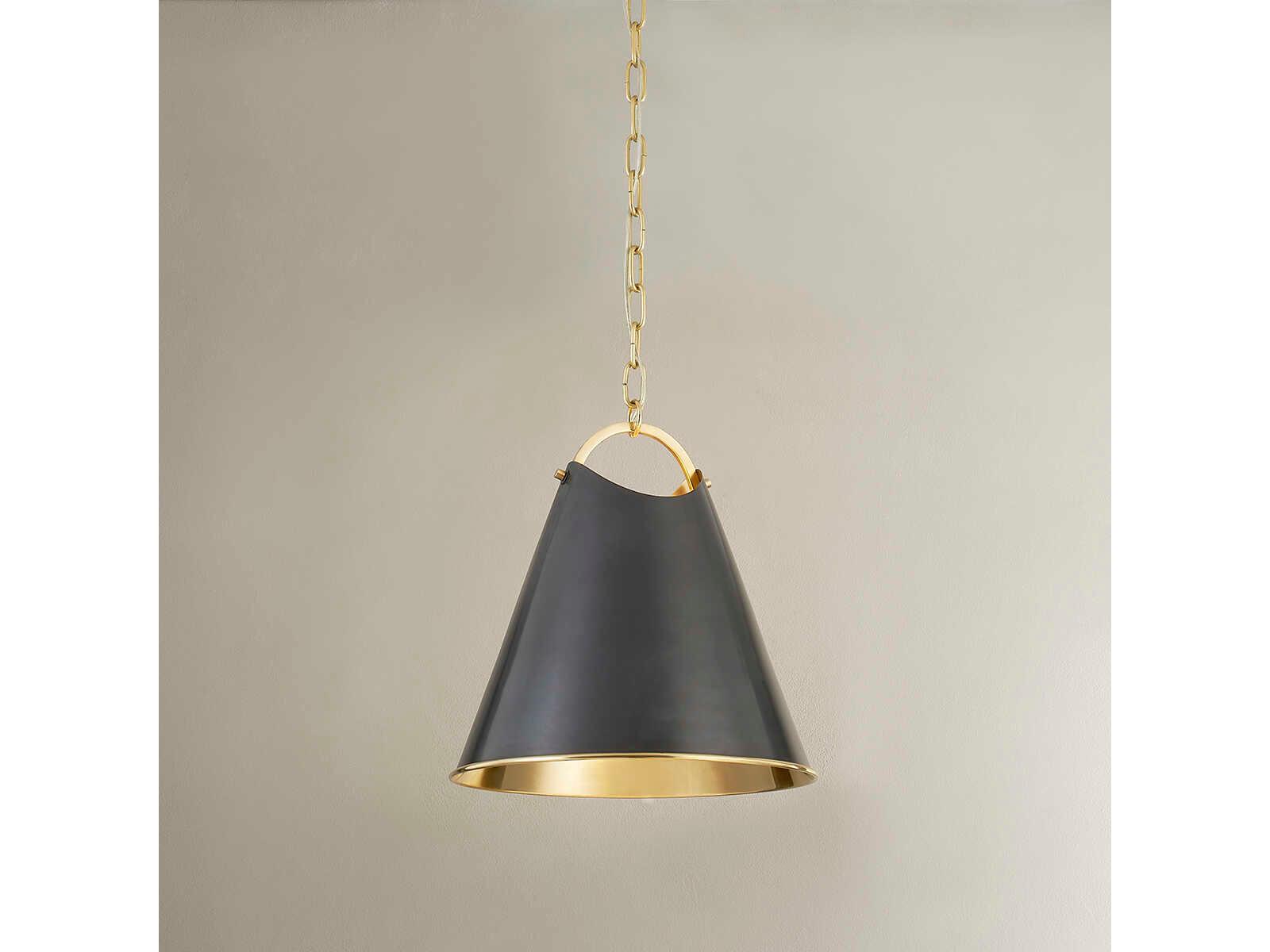 Hudson Valley Burnbay 1-Light Aged Old Bronze Brass Bell Pendant