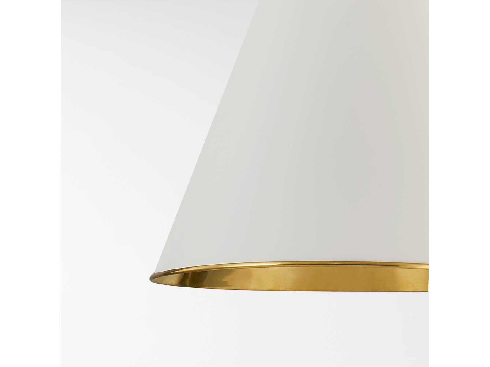 Hudson Valley Burnbay 1-Light Aged Brass White Bell Pendant