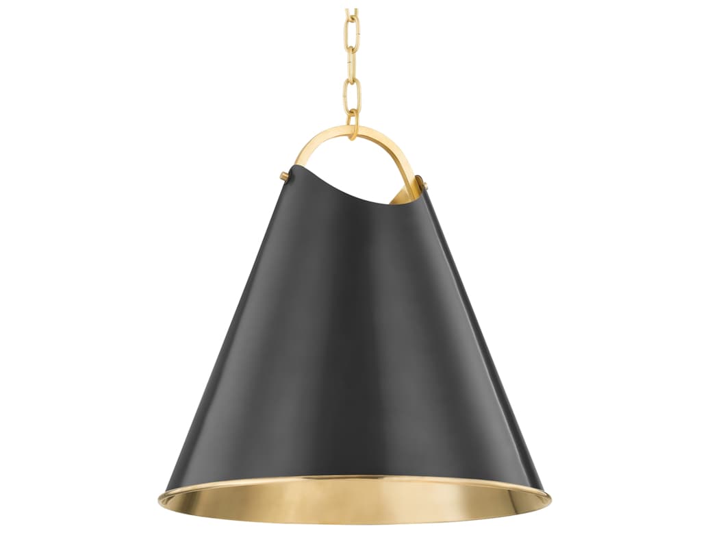 Hudson Valley Burnbay 1-Light Aged Old Bronze Brass Bell Pendant