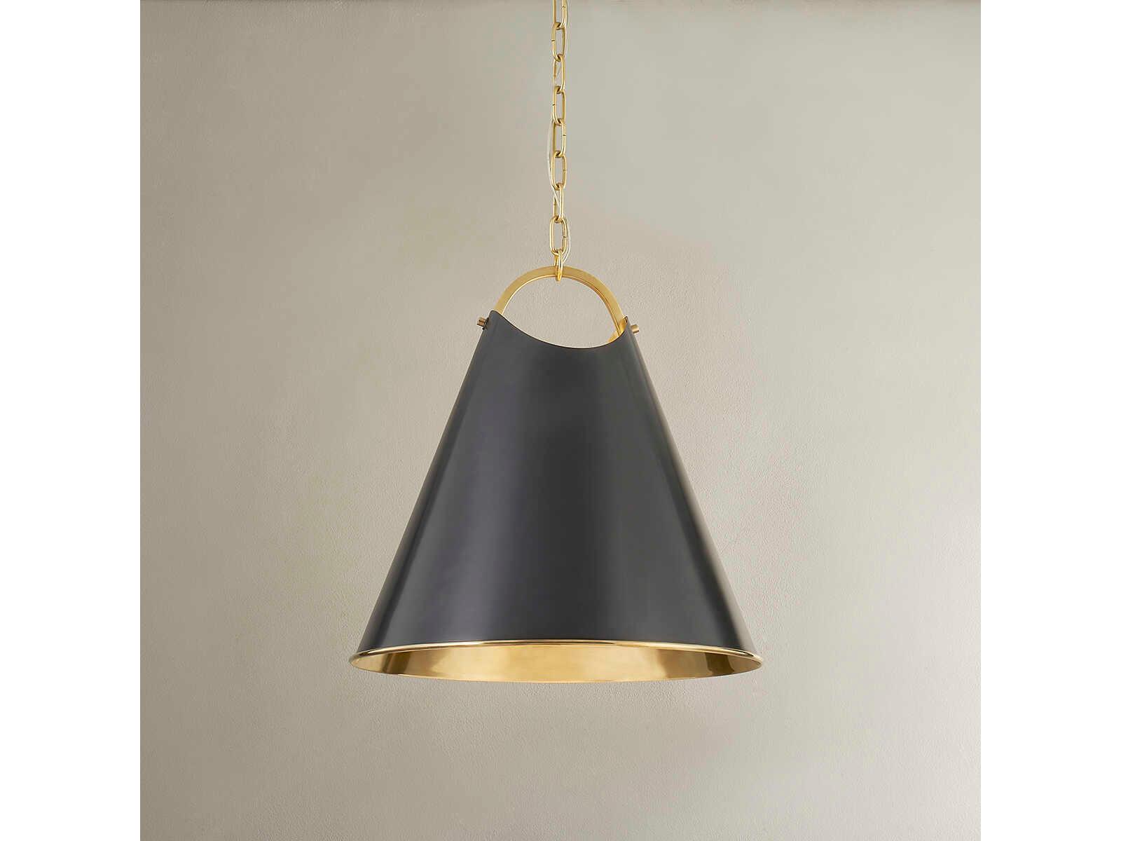 Hudson Valley Burnbay 1-Light Aged Old Bronze Brass Bell Pendant