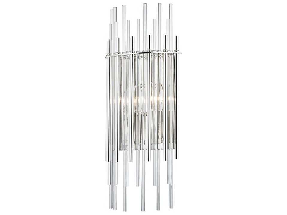 Hudson Valley Wallis 2-Light Polished Nickel Clear Glass Wall Sconce