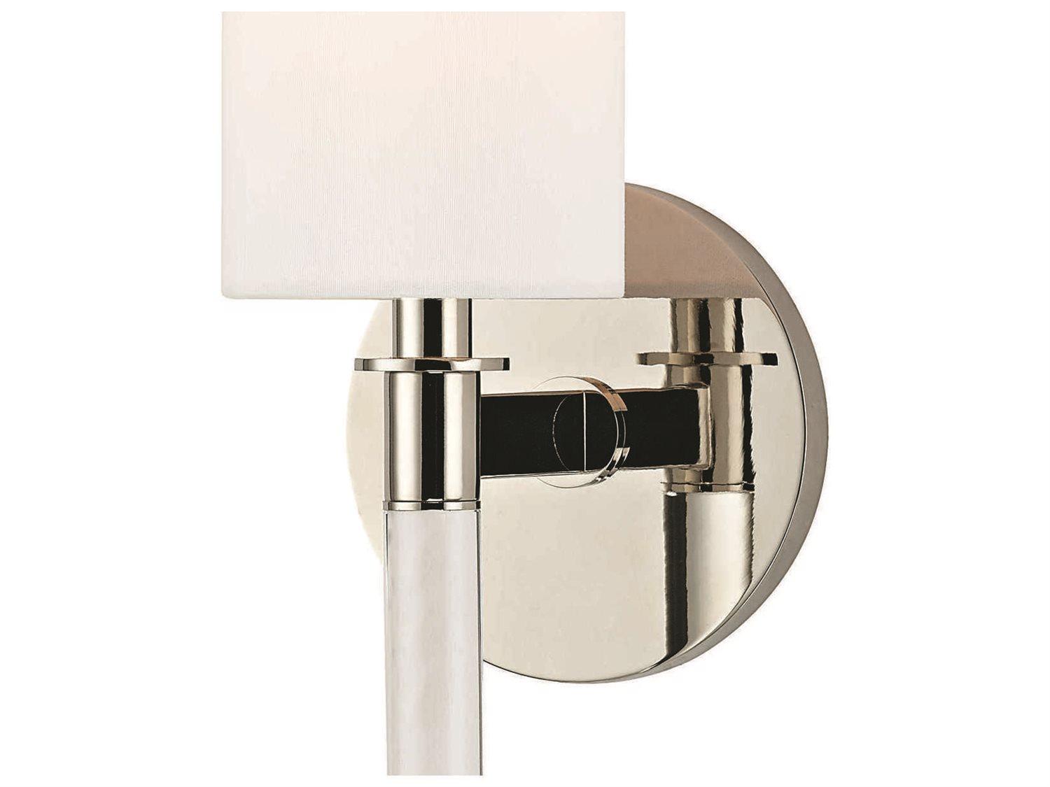 Hudson Valley Wylie 1-Light Polished Nickel White Crystal Wall Sconce