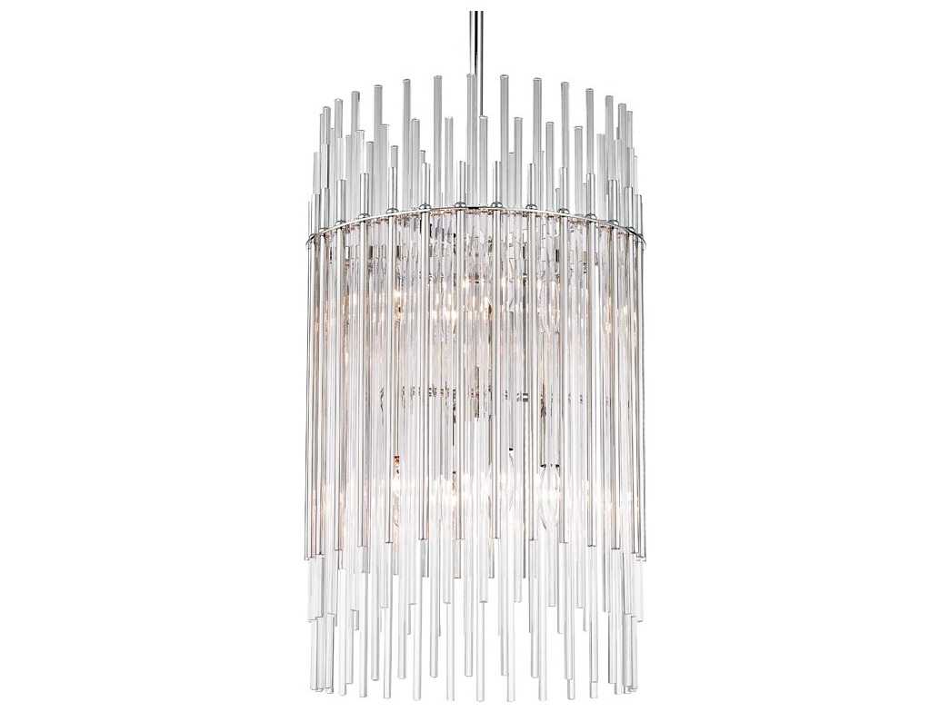Hudson Valley Wallis 8-Light Polished Nickel Clear Glass Pendant