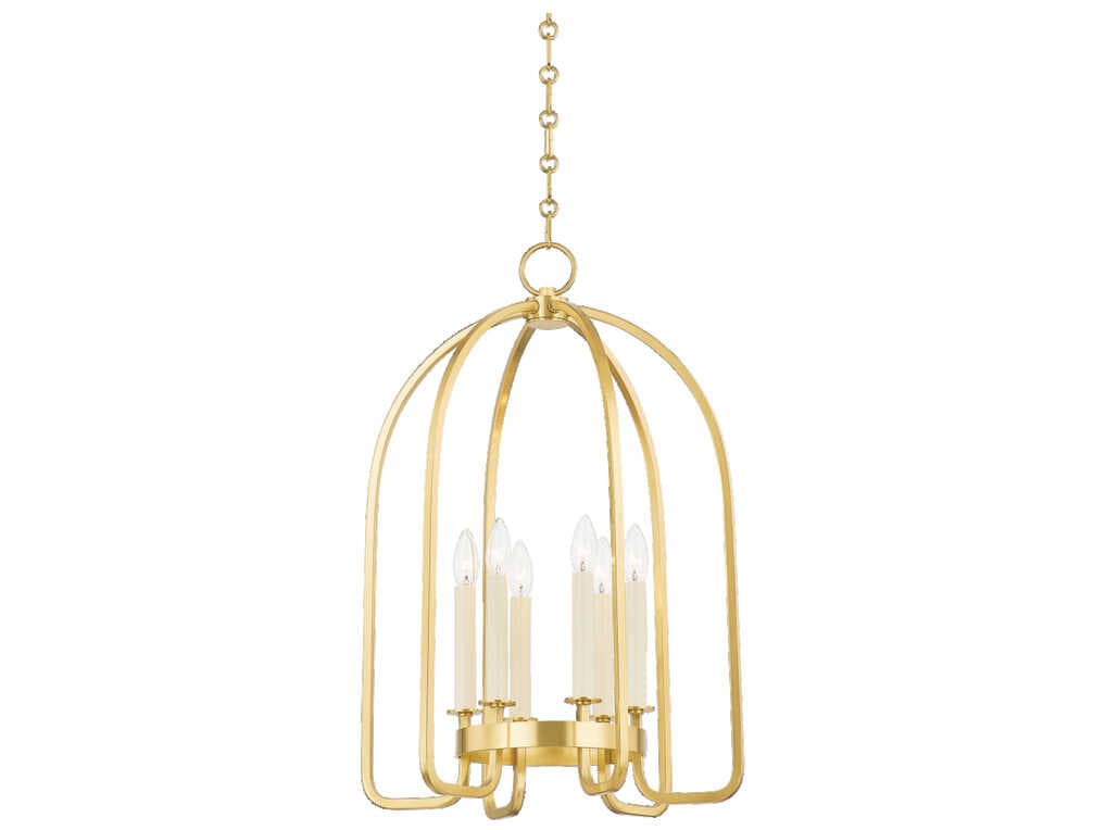 Hudson Valley Oakville 6-Light Aged Brass Lantern Pendant