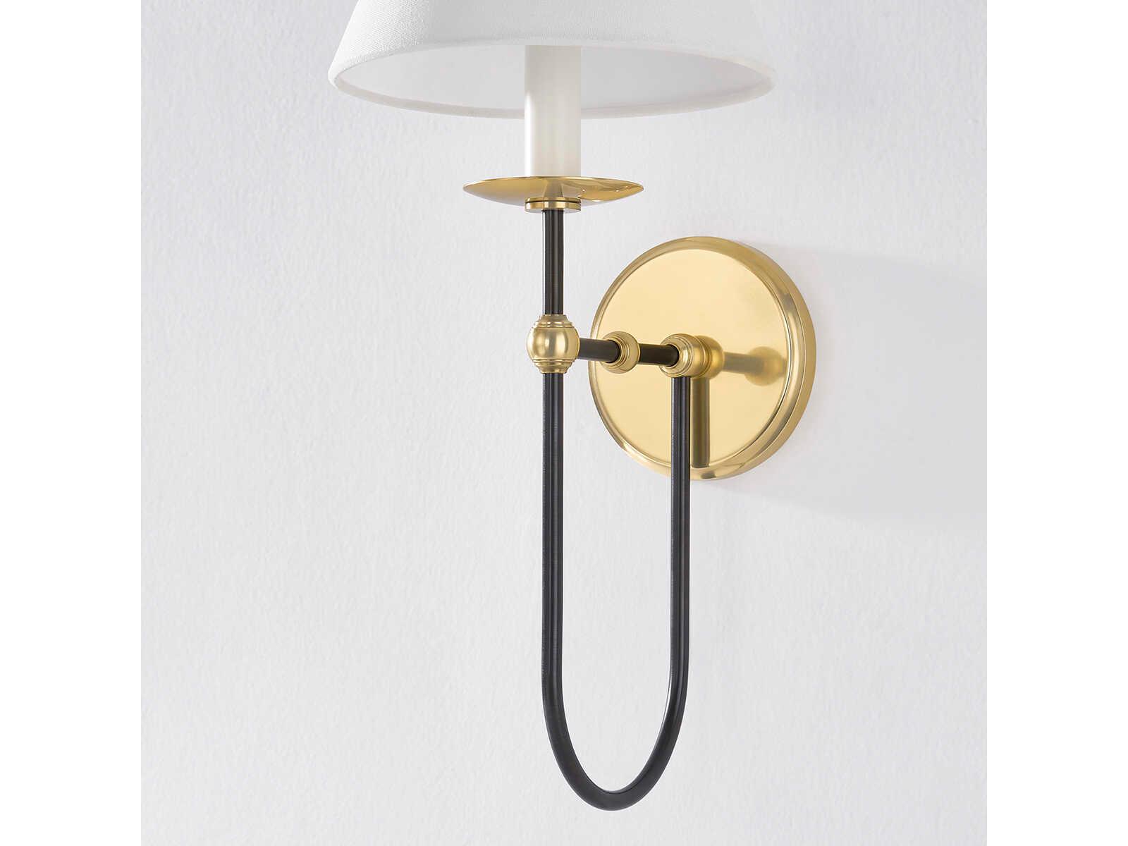 Hudson Valley Demarest 1-Light Aged Brass Distressed Bronze Wall Sconce