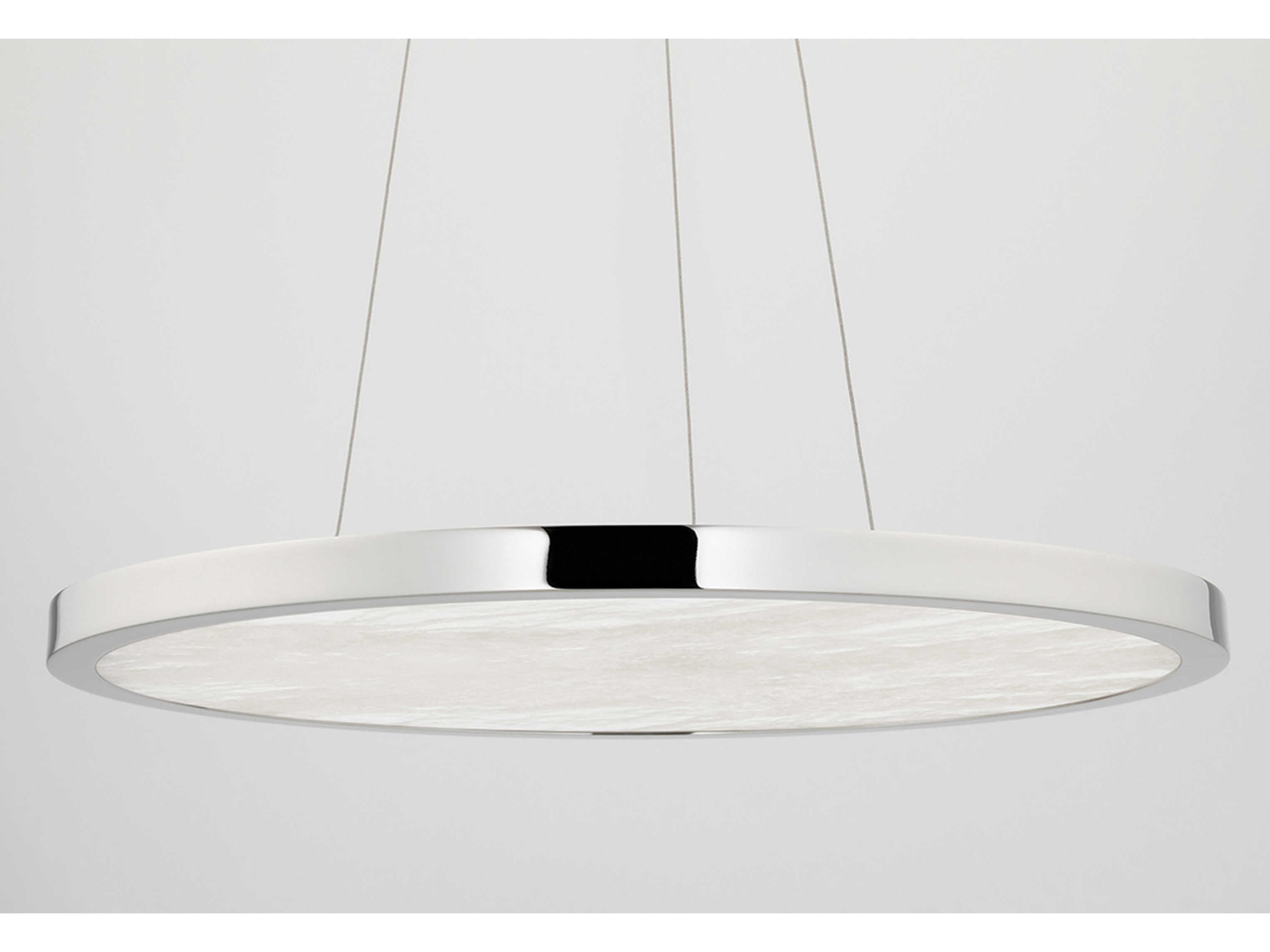 Hudson Valley Eastport 1-Light Polished Nickel Glass LED Round Pendant