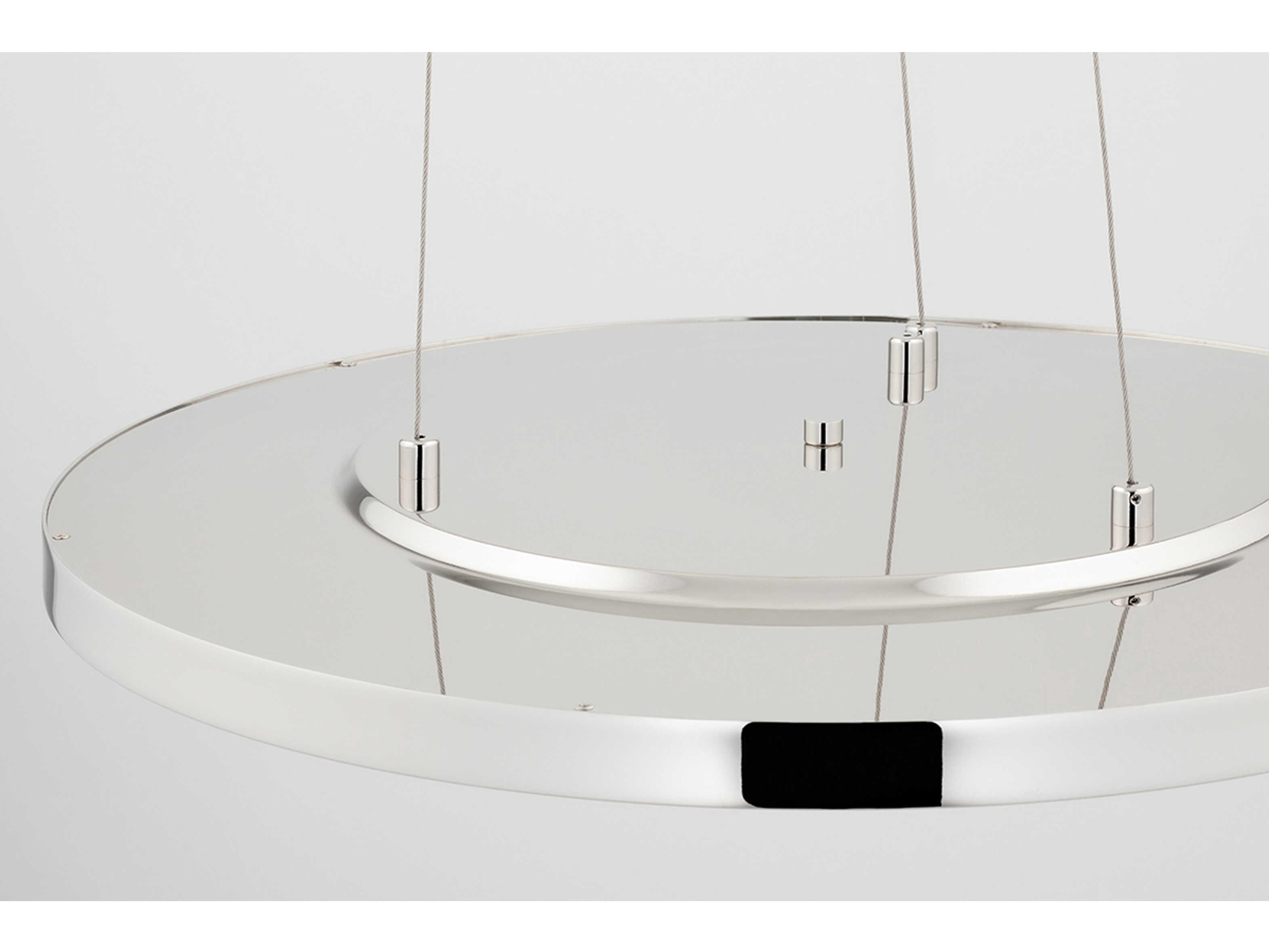 Hudson Valley Eastport 1-Light Polished Nickel Glass LED Round Pendant