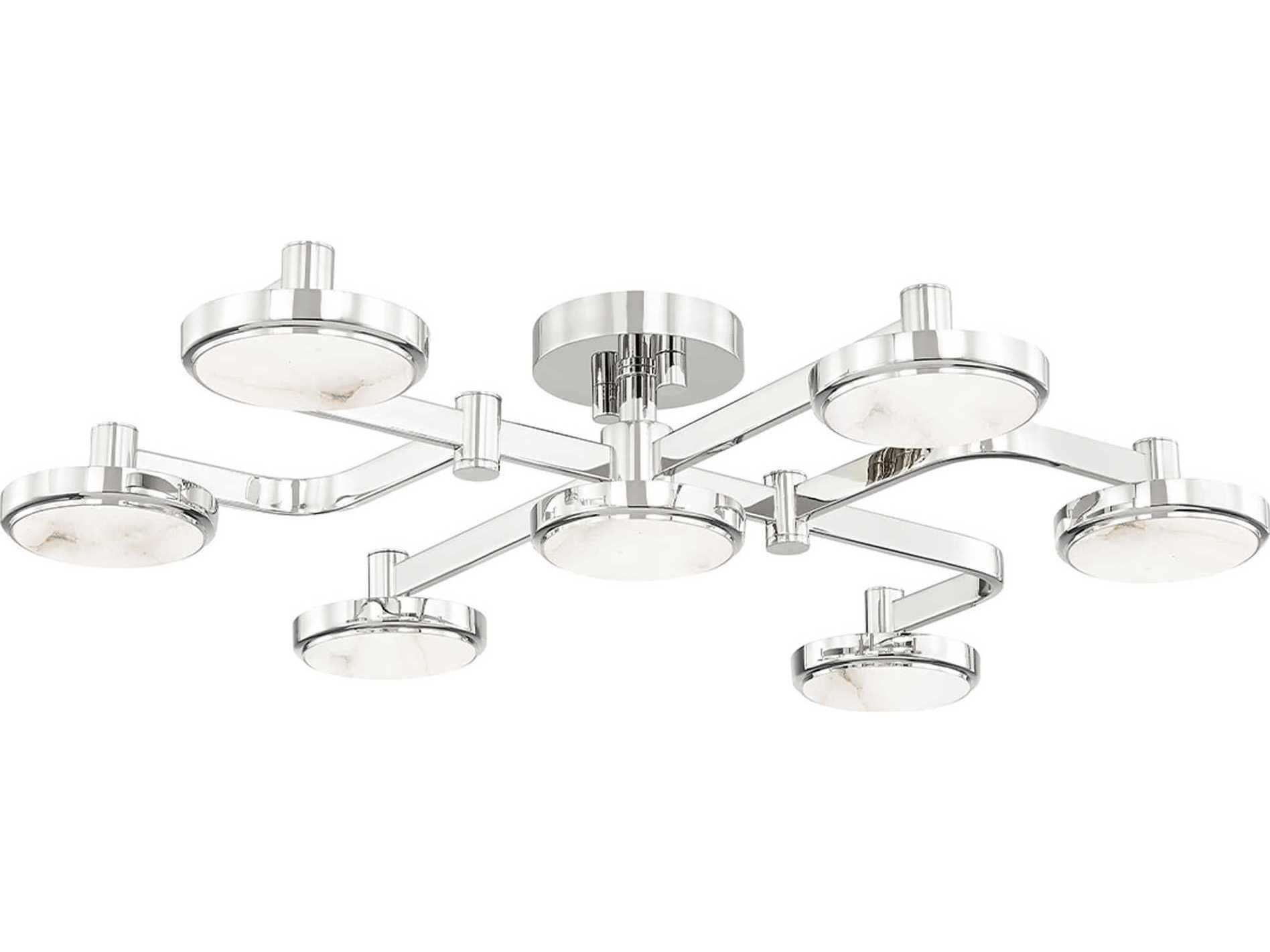 Hudson Valley Meander 6-Light Polished Nickel White LED Round Semi Flush Mount