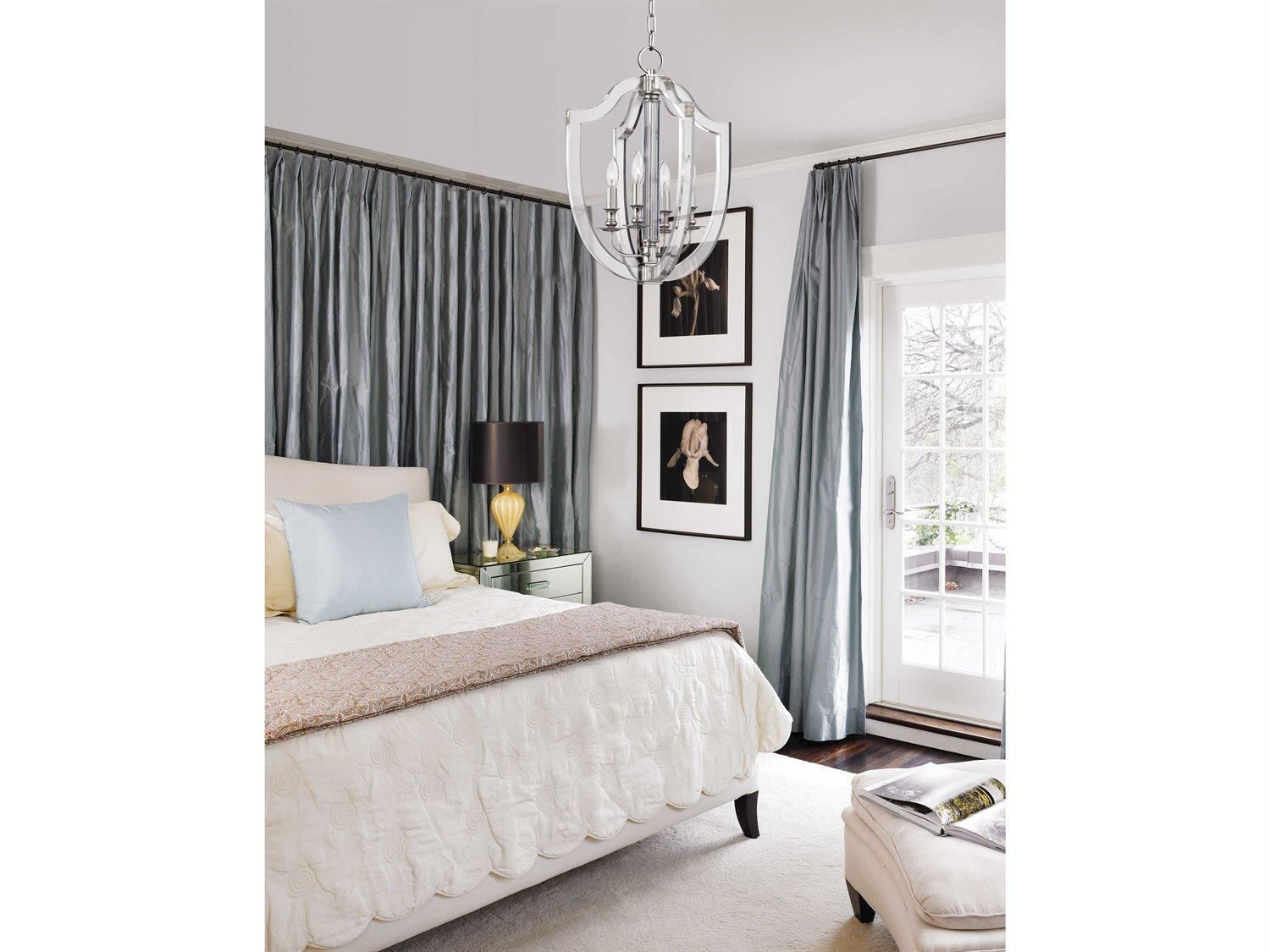 Hudson Valley Arietta 4-Light Polished Nickel Clear Semi Flush Mount