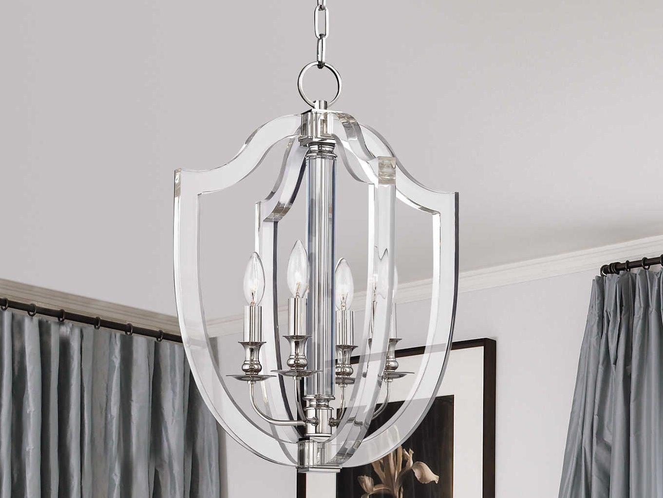 Hudson Valley Arietta 4-Light Polished Nickel Clear Semi Flush Mount