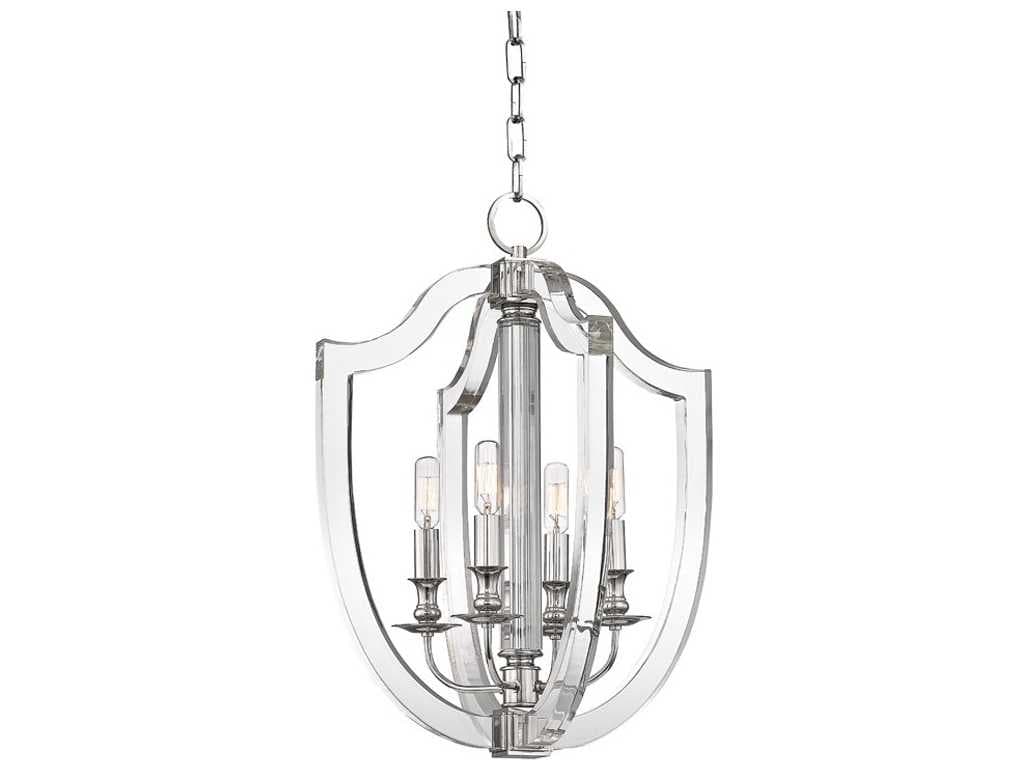 Hudson Valley Arietta 4-Light Polished Nickel Clear Glass Candelabra Chandelier