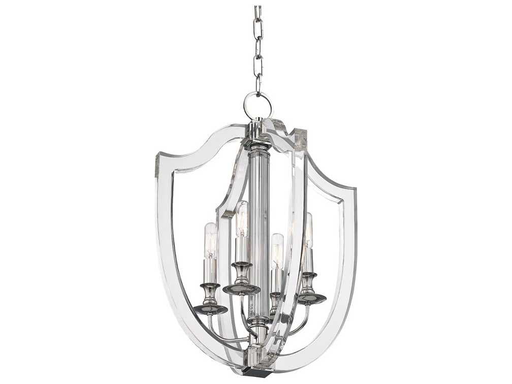 Hudson Valley Arietta 4-Light Polished Nickel Clear Glass Candelabra Chandelier