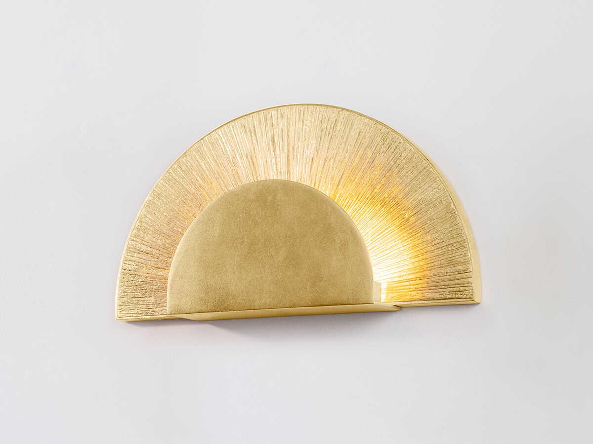 Hudson Valley Homecrest 1-Light Vintage Gold Leaf Wall Sconce