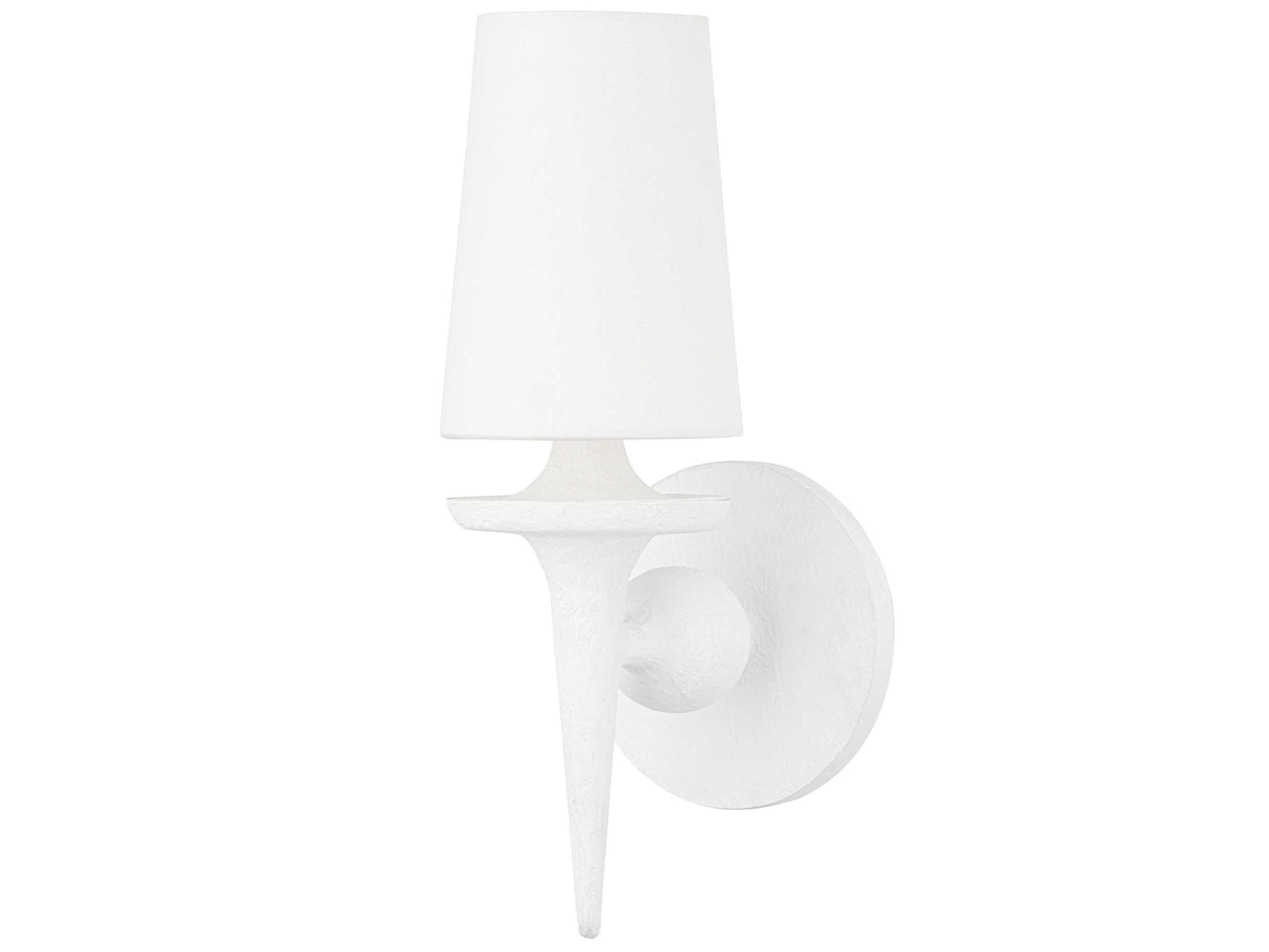 Hudson Valley Torch 1-Light White Plaster Wall Sconce