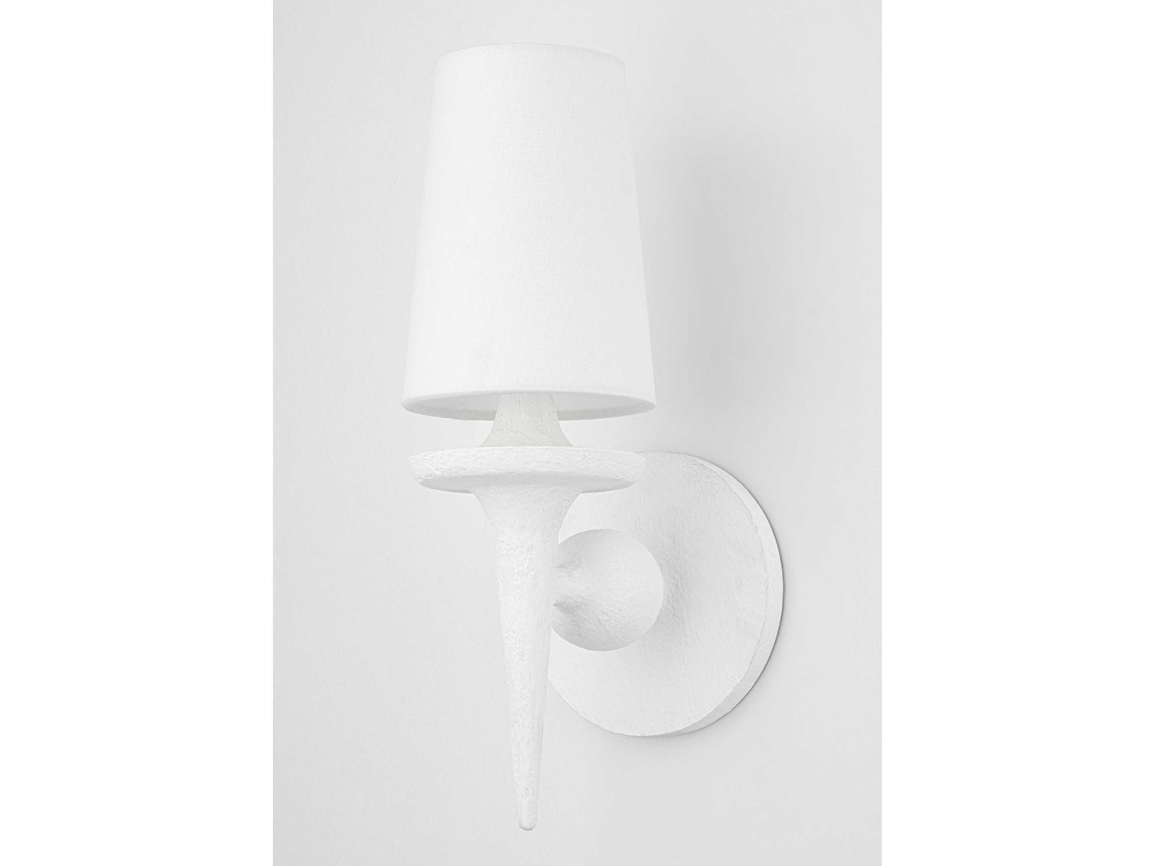 Hudson Valley Torch 1-Light White Plaster Wall Sconce