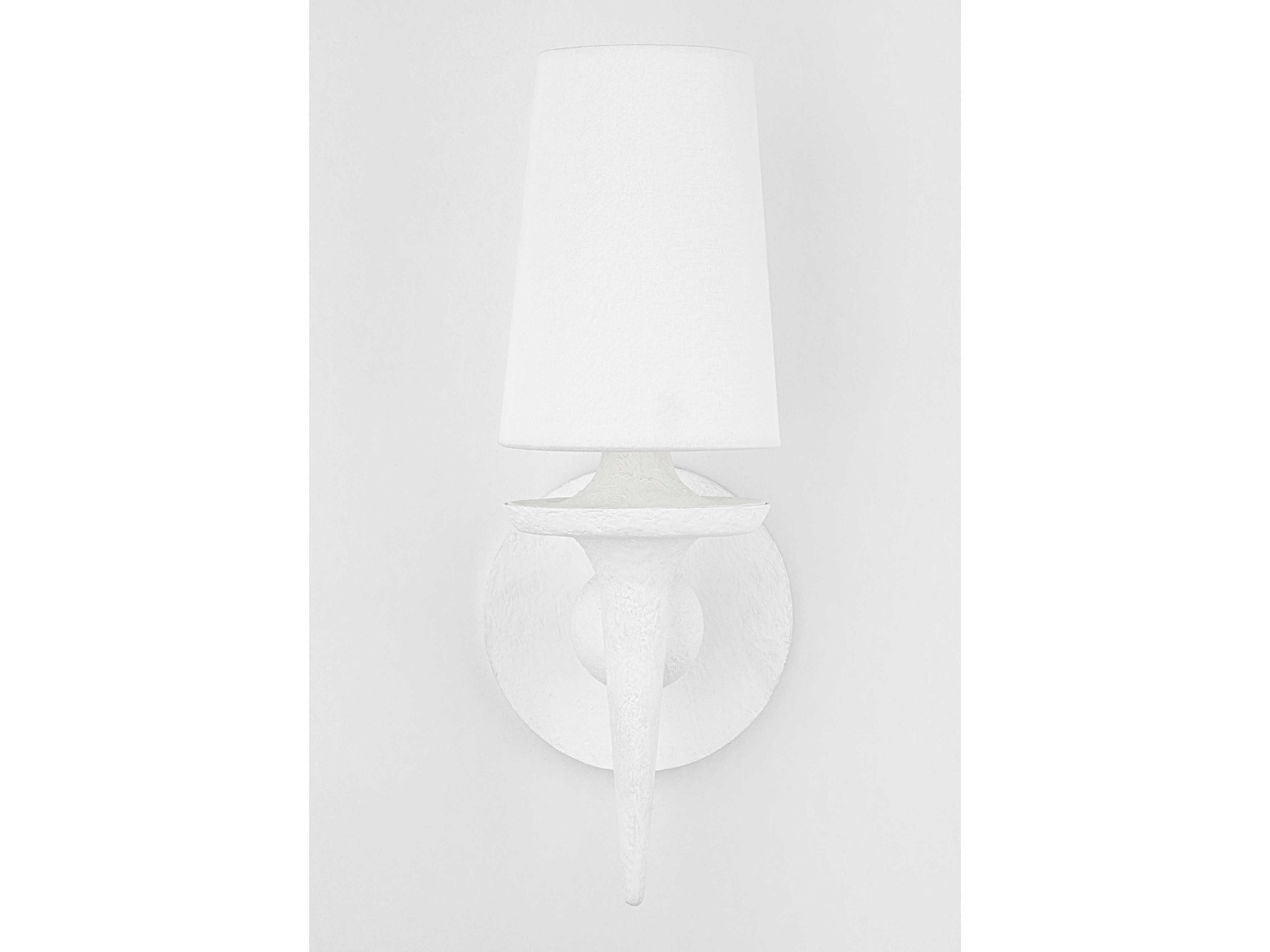 Hudson Valley Torch 1-Light White Plaster Wall Sconce
