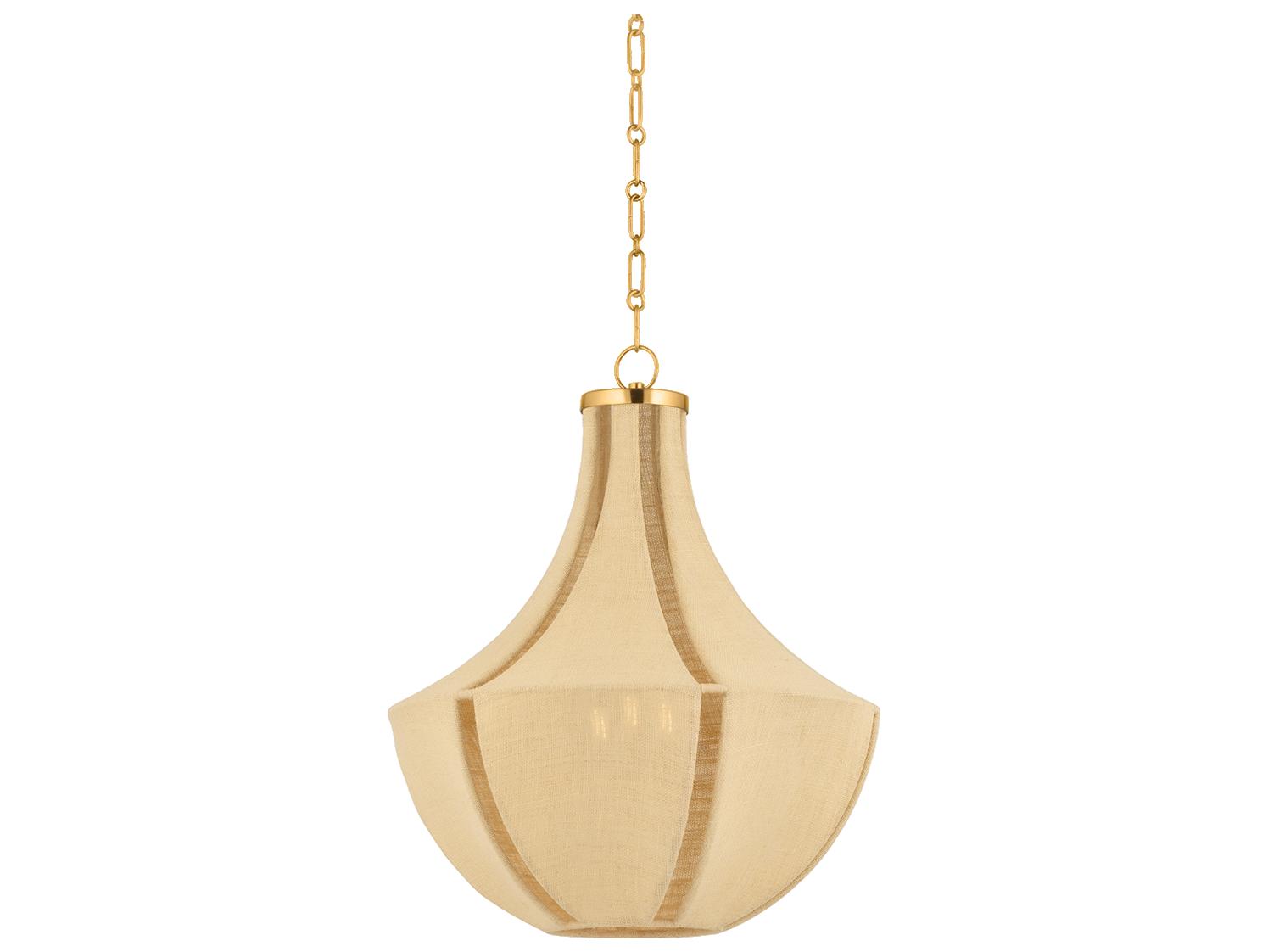 Hudson Valley Cascade Lake 3-Light Aged Brass Lantern Pendant