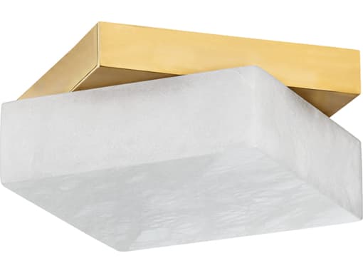 Hudson Valley Brockton 1-Light Aged Brass White LED Flush Mount