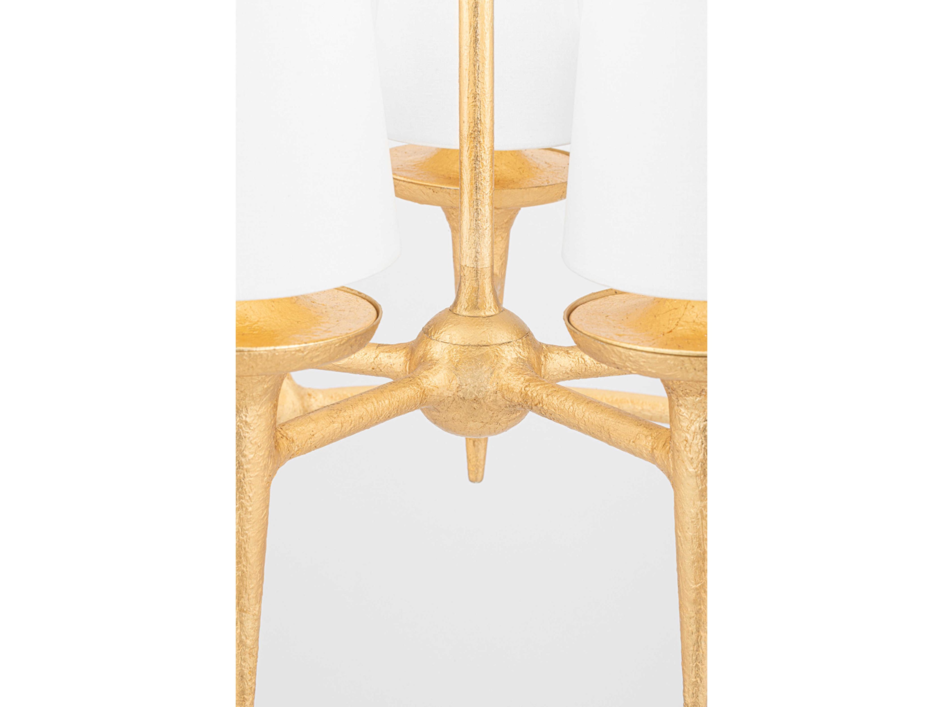 Hudson Valley Torch 3-Light Gold Leaf Empire Pendant