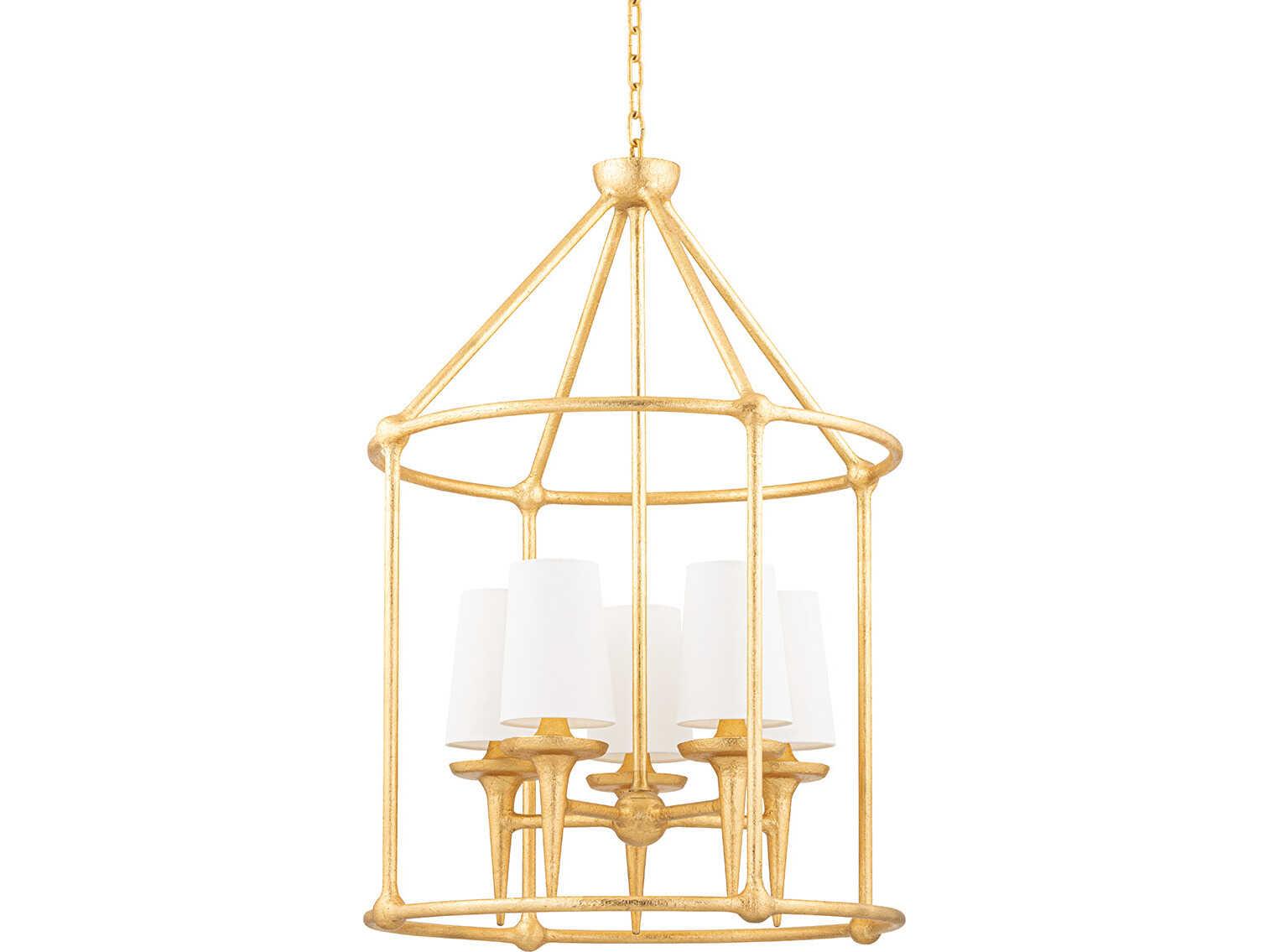 Hudson Valley Torch 5-Light Gold Leaf Empire Pendant