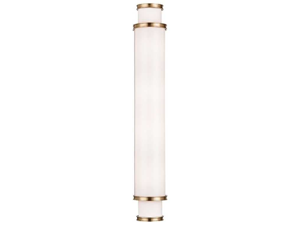 Hudson Valley Malcolm 1-Light Aged Brass White Glass LED Vanity Light